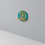 SOMEWHERE IN BETWEEN Estante Redondo Decorativo en Efecto Roble