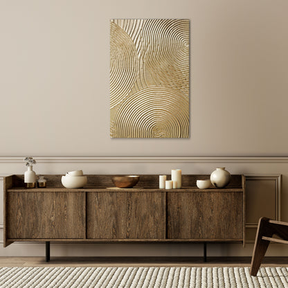 GOLDEN WAVES UNFOLD Cuadro en lienzo vertical