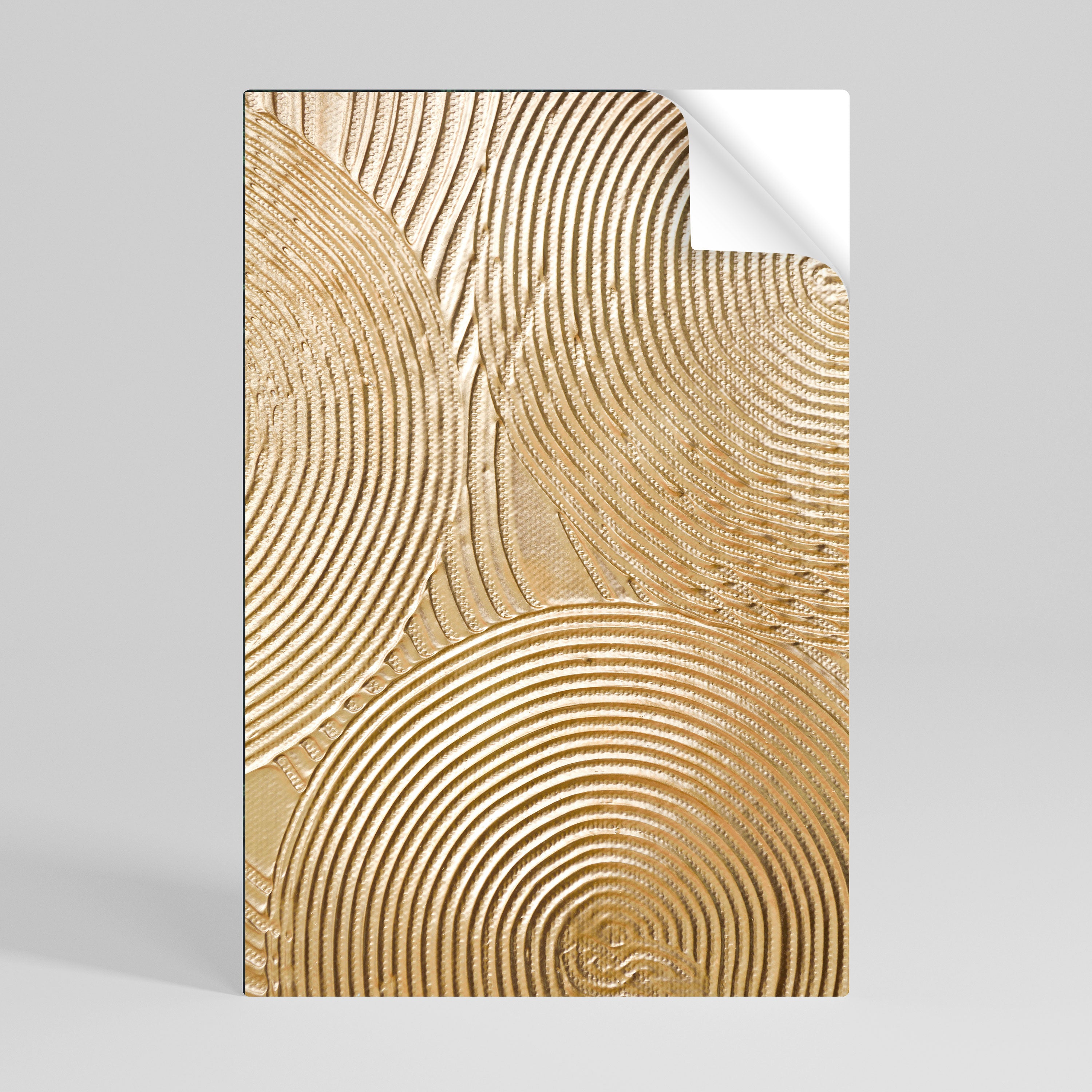 Póster vertical autoadhesivo "ONDAS DORADAS SE DESPLIEGA"
