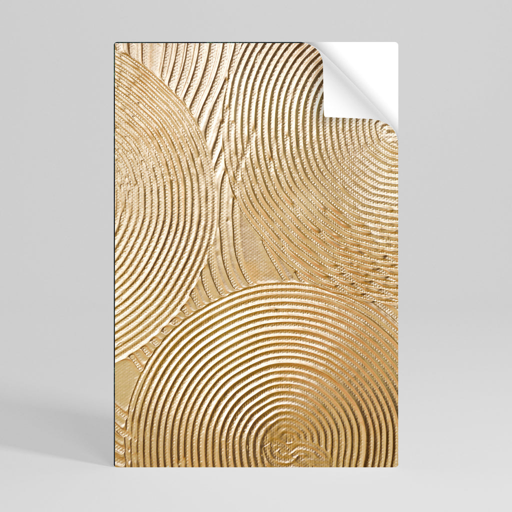 Póster vertical autoadhesivo "ONDAS DORADAS SE DESPLIEGA"