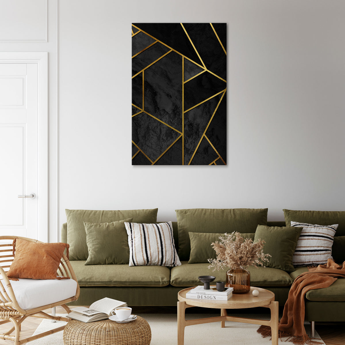 GLINTING GEOMETRIC DREAMS Cuadro en lienzo vertical