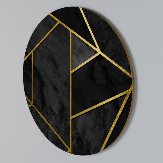 GLINTING GEOMETRIC DREAMS Arte de pared redondo