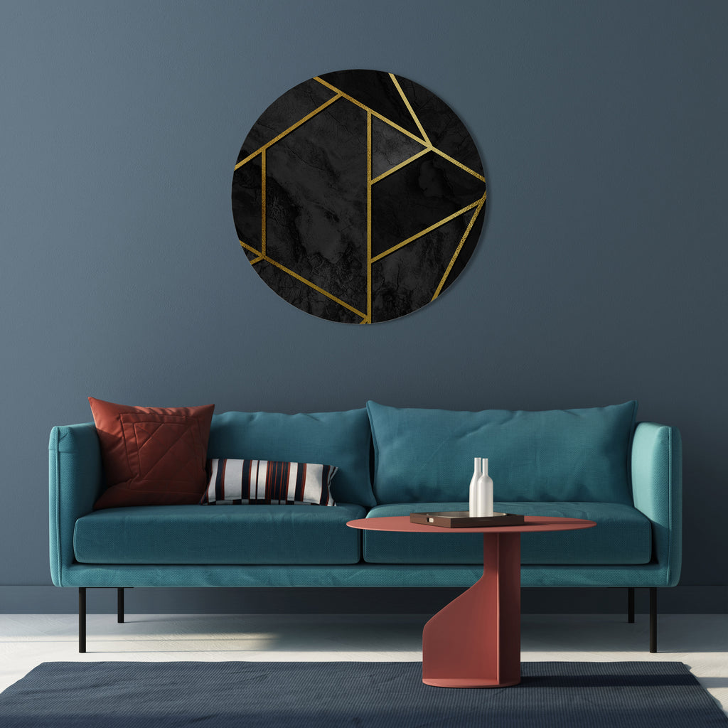 GLINTING GEOMETRIC DREAMS Round Wall Art