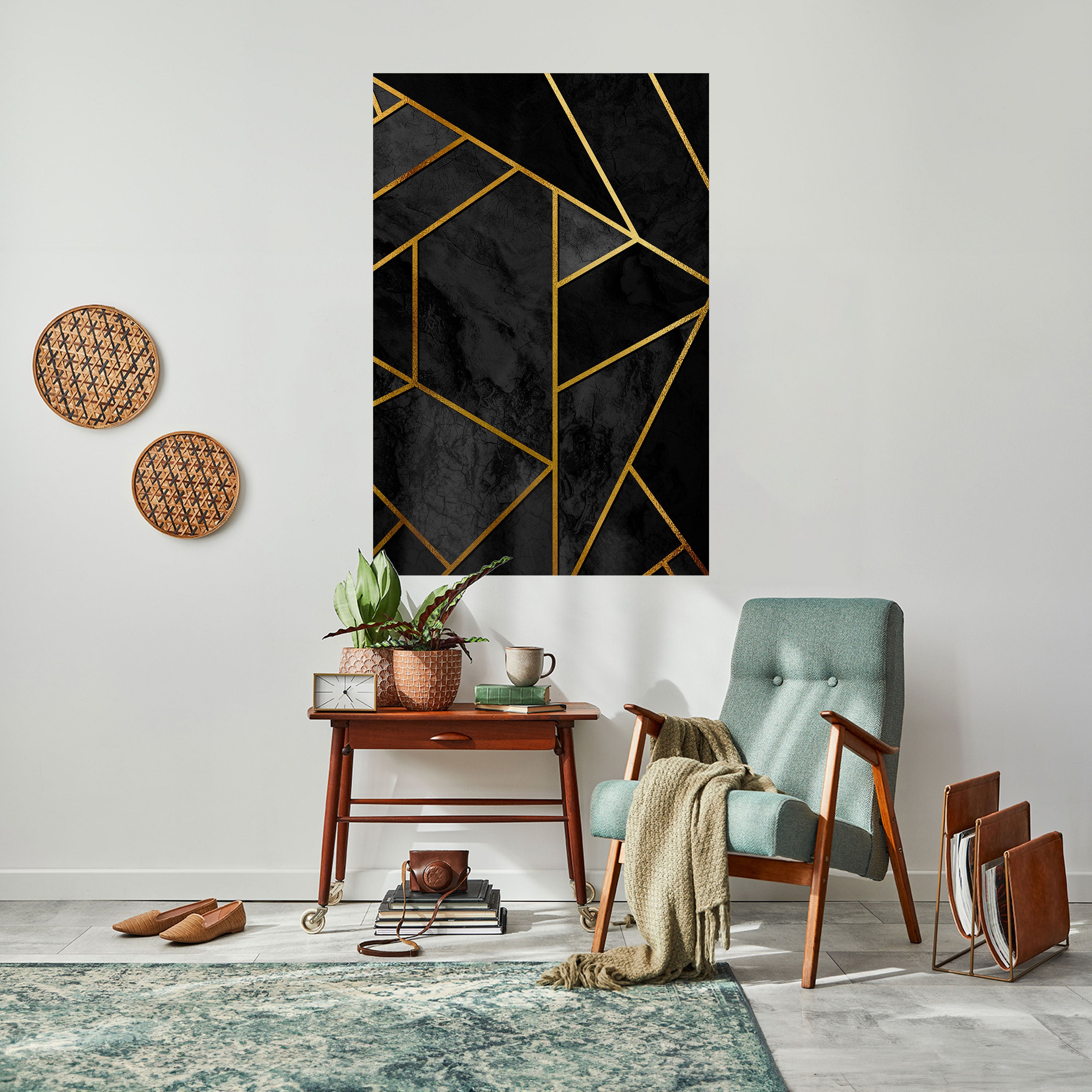 Póster vertical autoadhesivo "SUEÑOS GEOMÉTRICOS BRILLANTES"