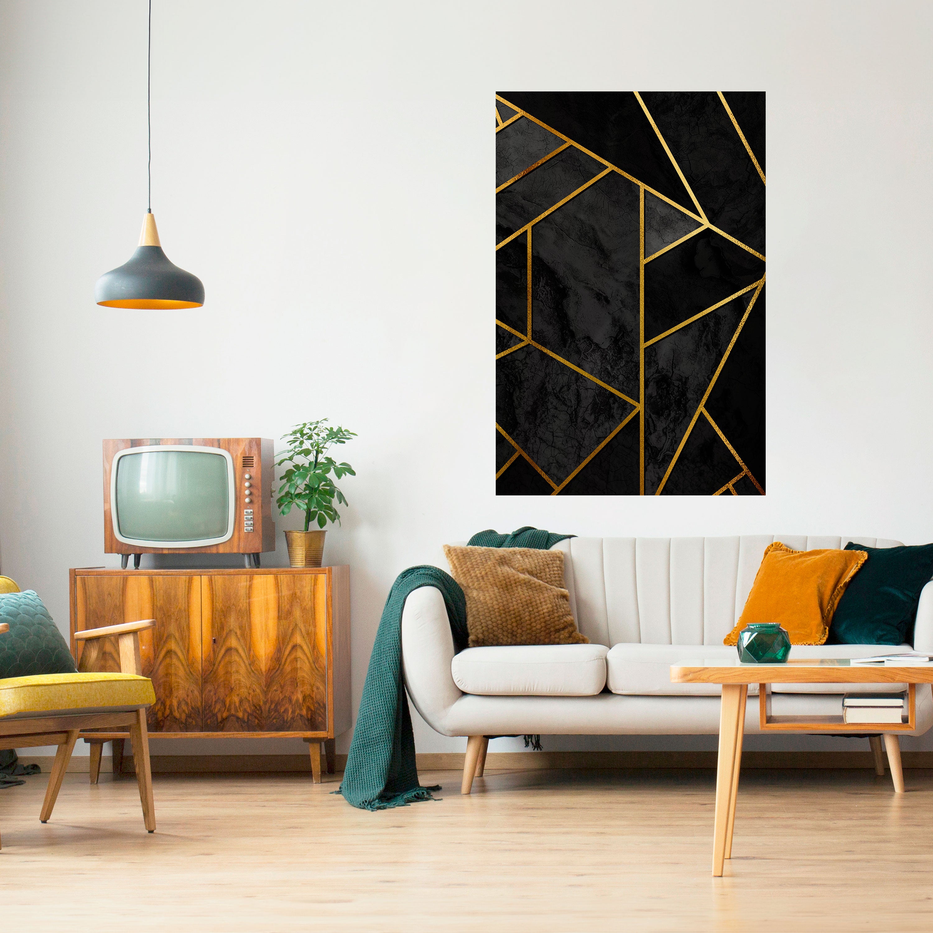 Póster vertical autoadhesivo "SUEÑOS GEOMÉTRICOS BRILLANTES"