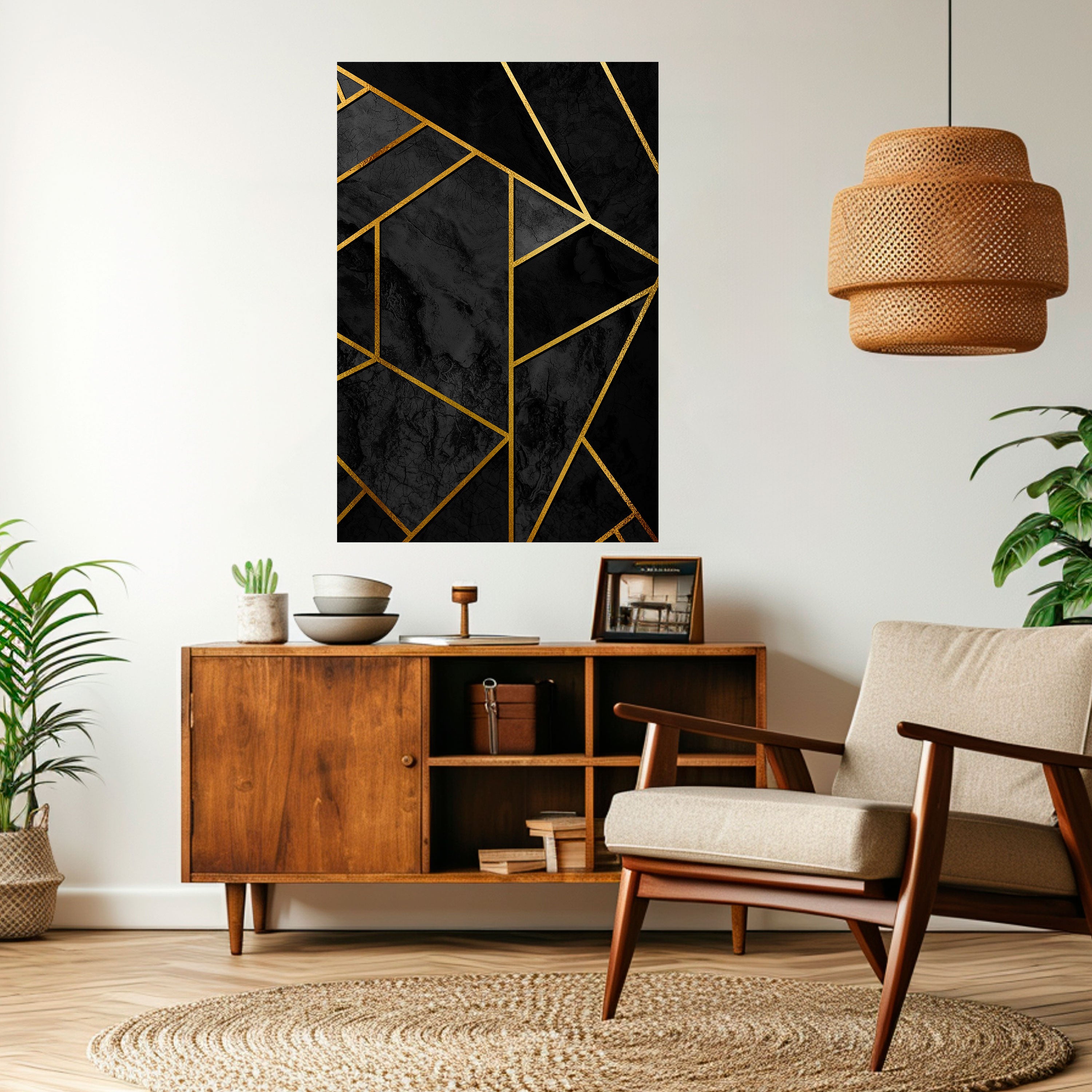 Póster vertical autoadhesivo "SUEÑOS GEOMÉTRICOS BRILLANTES"