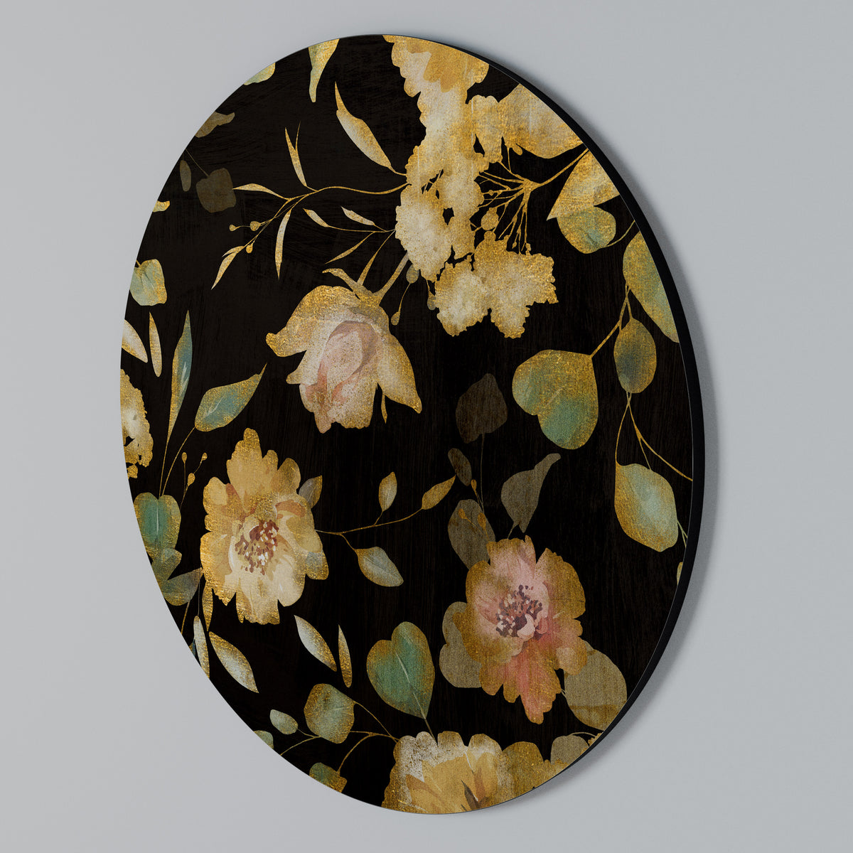 MODEST FLORAL Arte de pared redondo