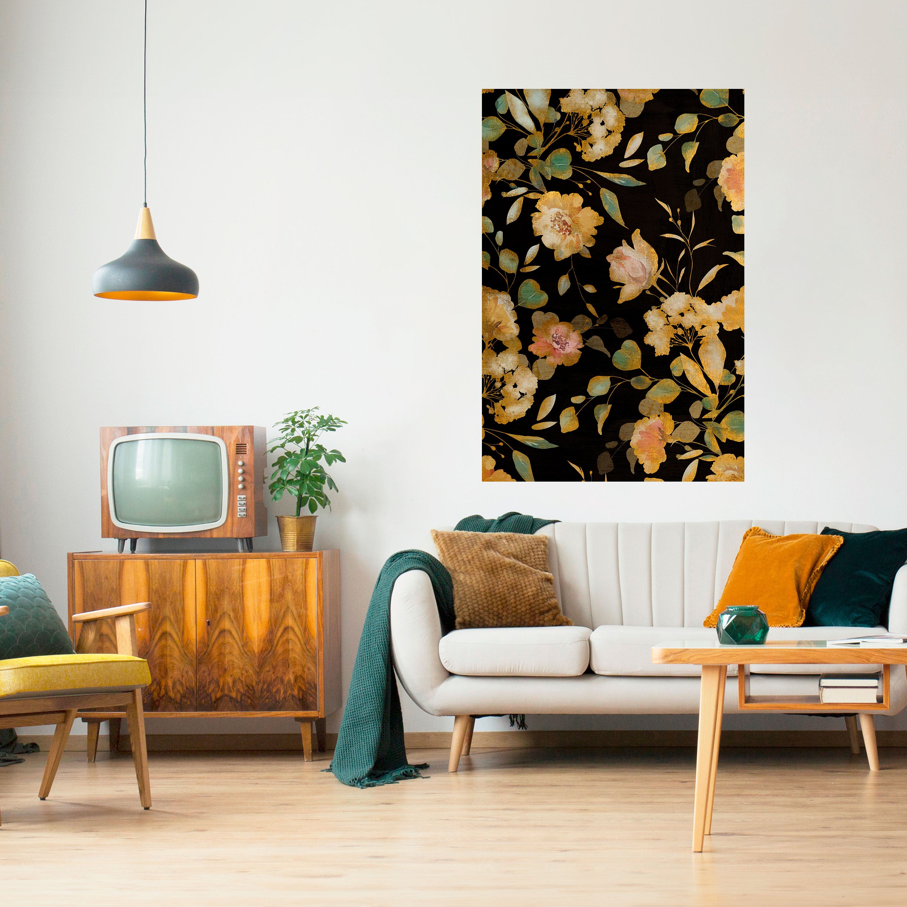 MODEST FLORAL Peel and Stick Vertical Poster