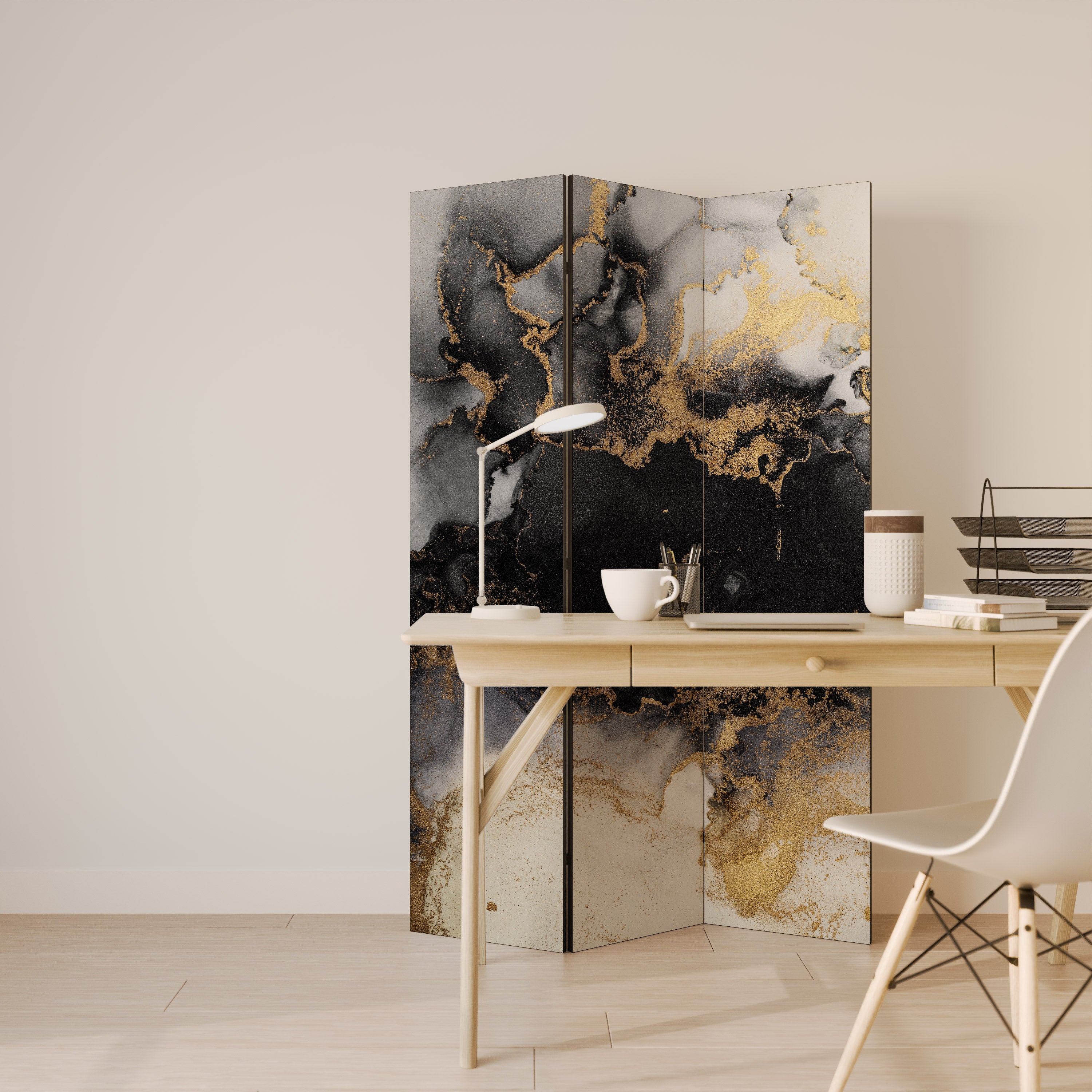 MARBLE OF TOMMORROW Biombo de 3 paneles