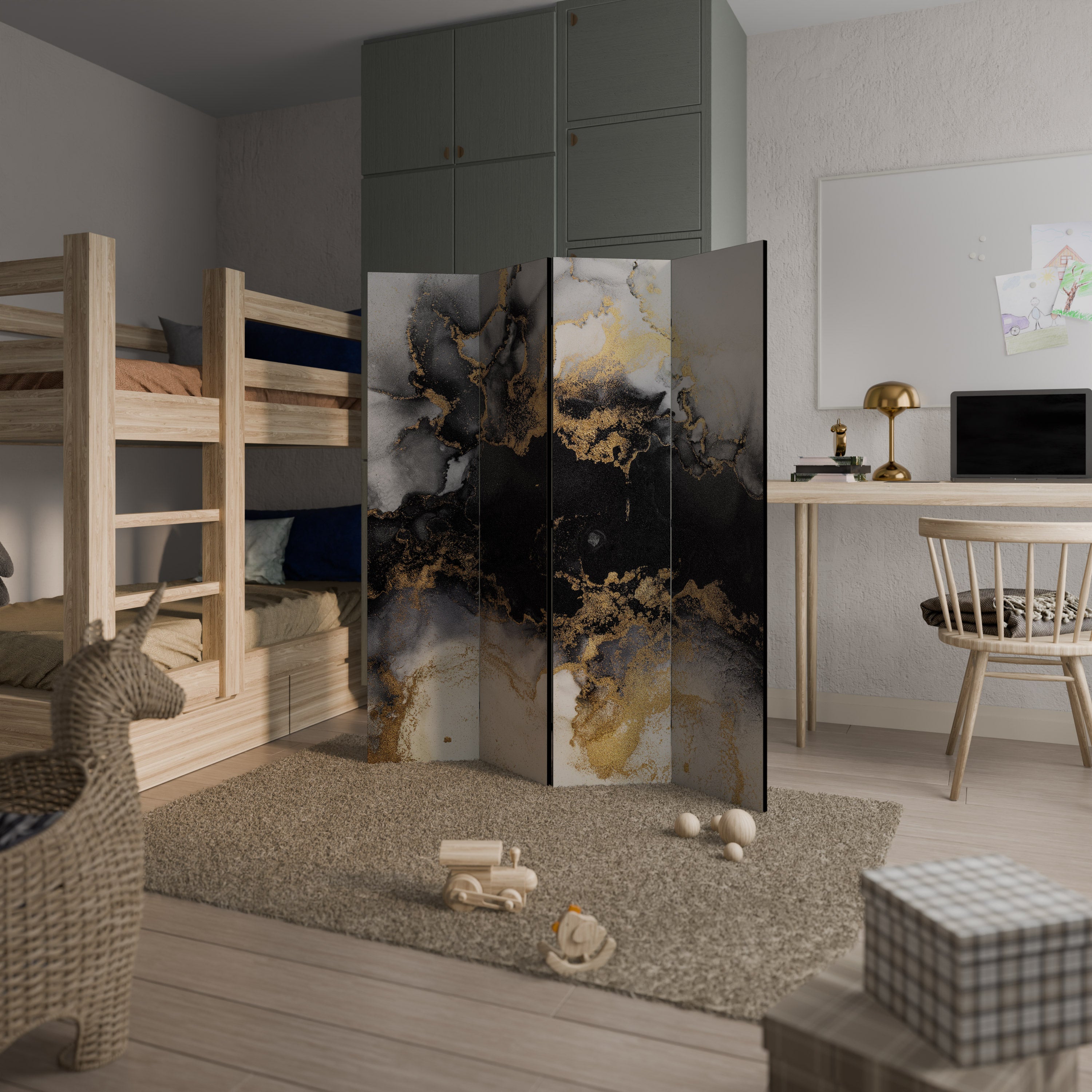 MARBLE OF TOMMORROW Biombo de 4 paneles