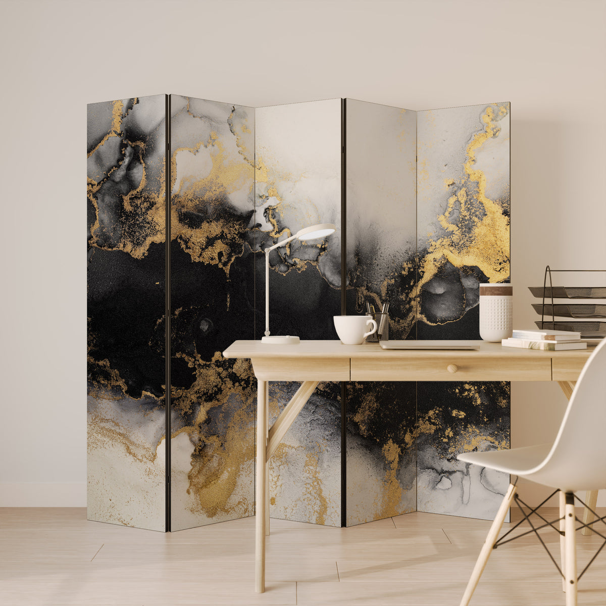 MARBLE OF TOMMORROW Biombo de 5 paneles