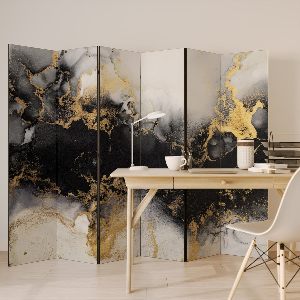 MARBLE OF TOMMORROW Biombo de 6 paneles