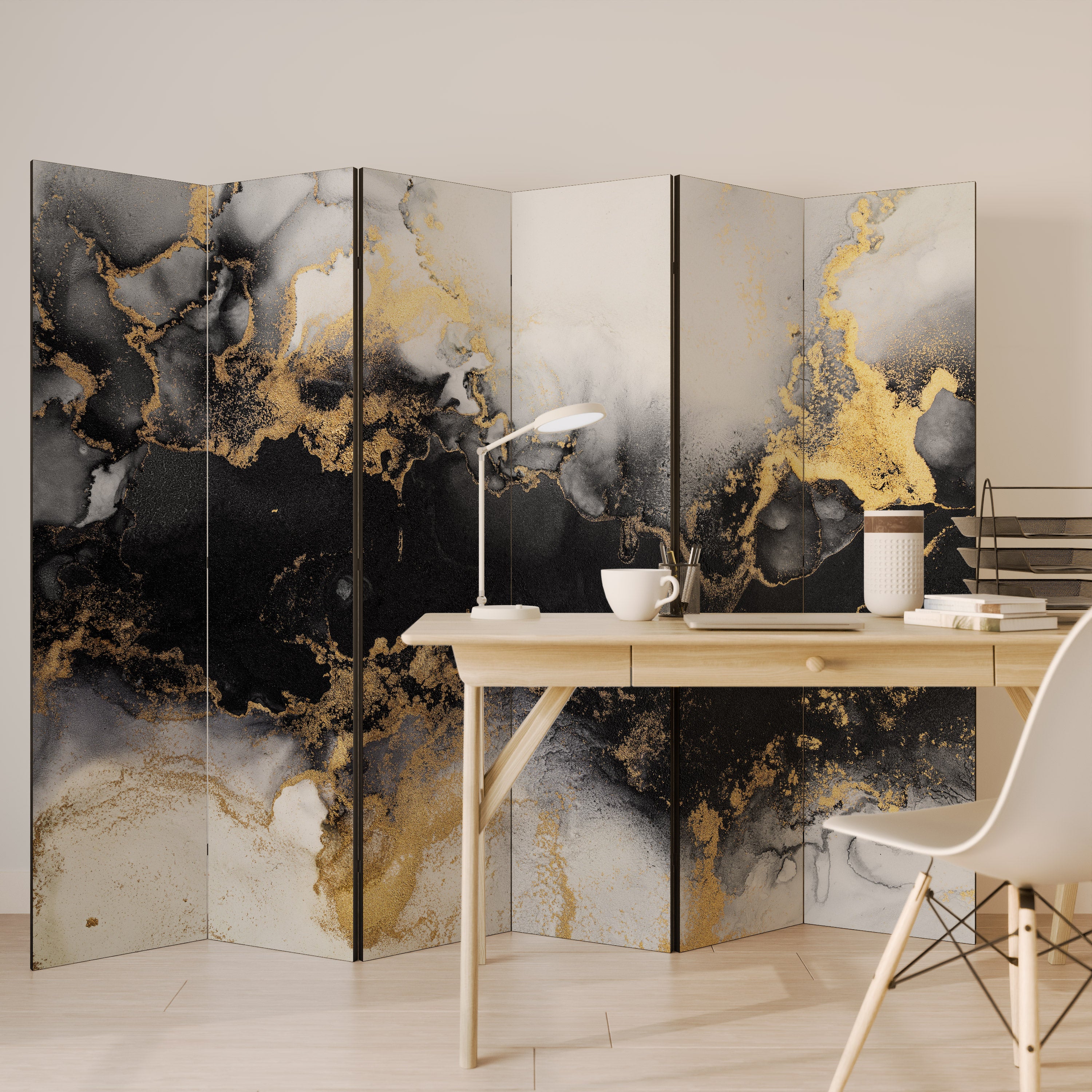 MARBLE OF TOMMORROW 6-Panel Room Divider