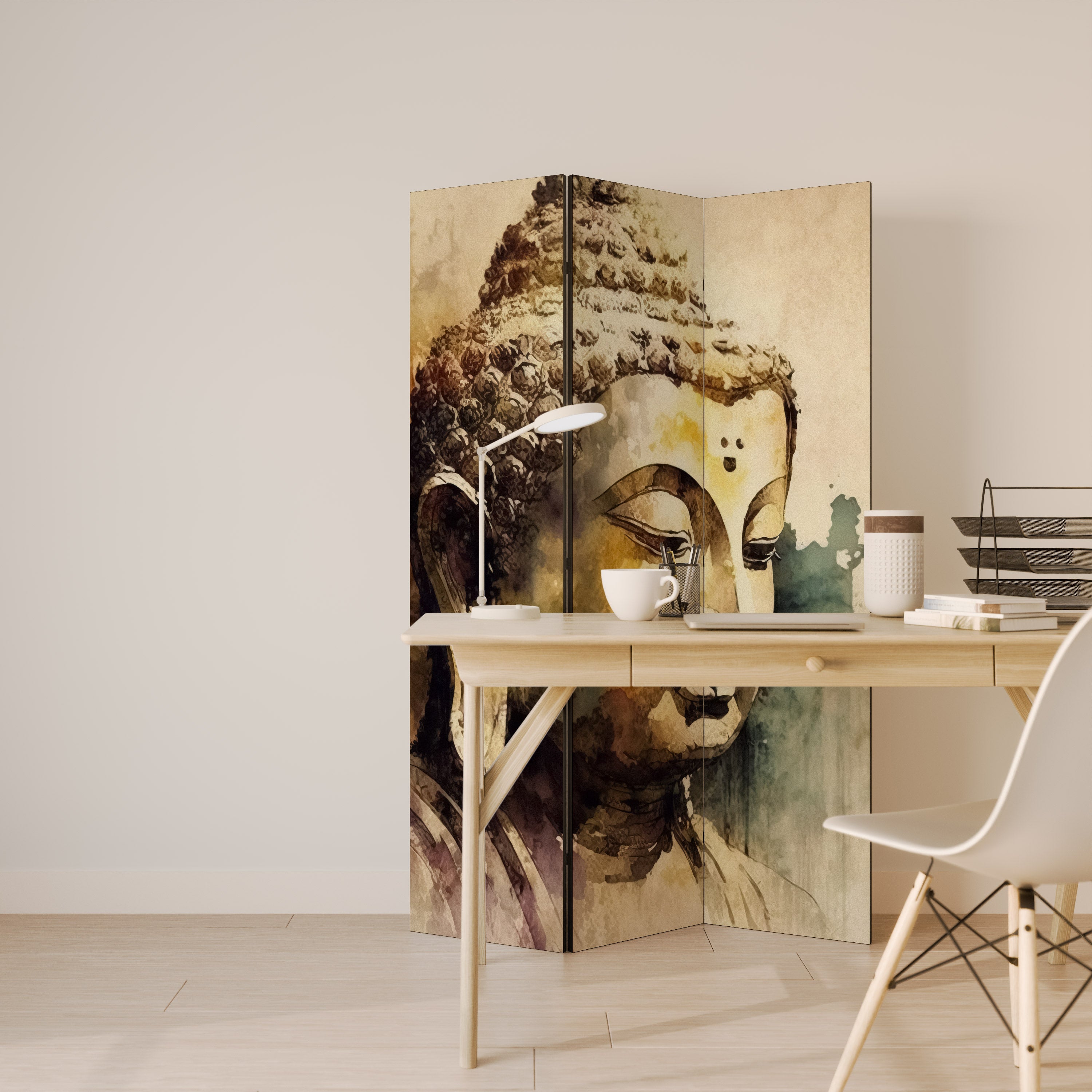 Biombo decorativo de 3 paneles "Susurros de Buda TRANQUILOS"