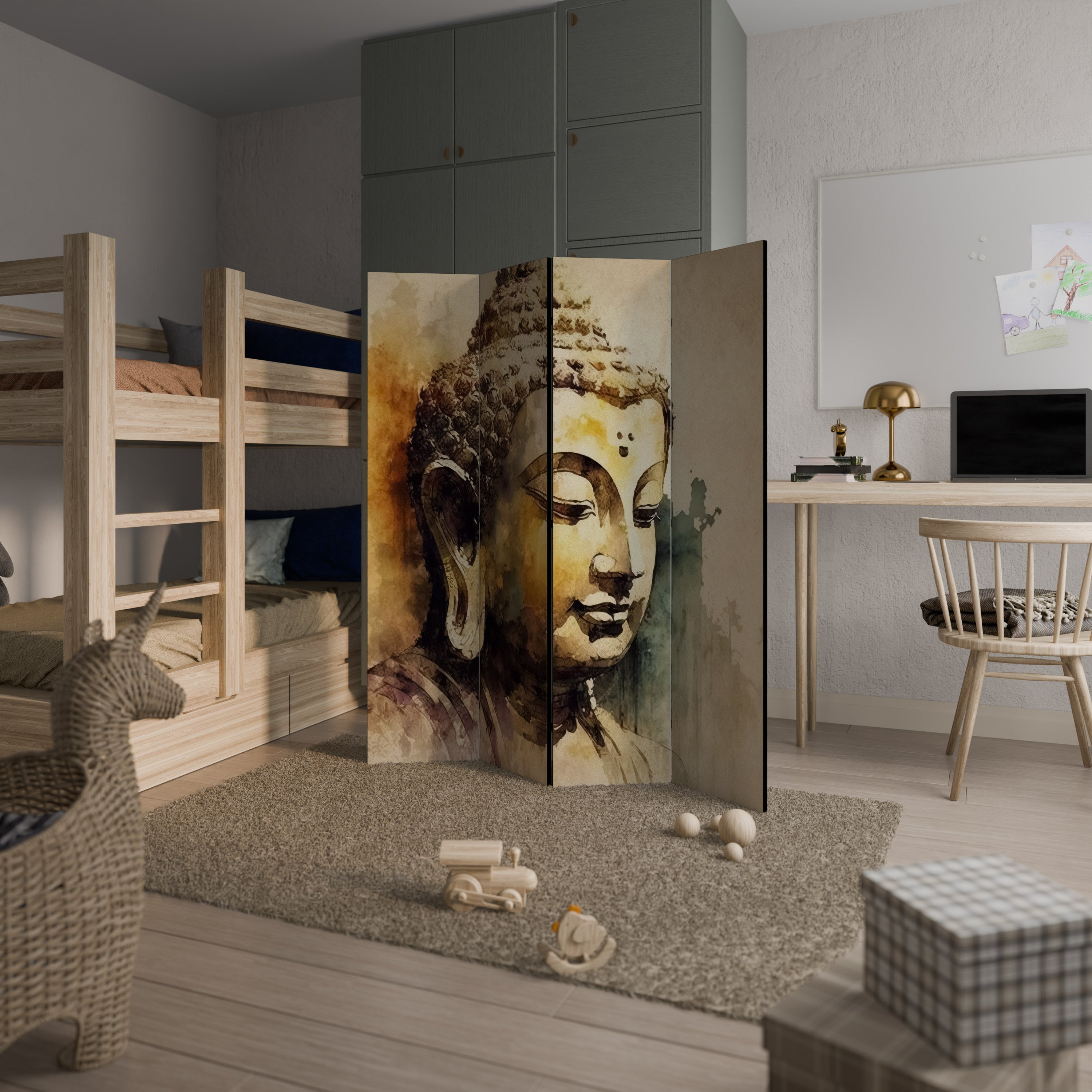 TRANQUIL BUDDHA WHISPERS Biombo de 4 paneles