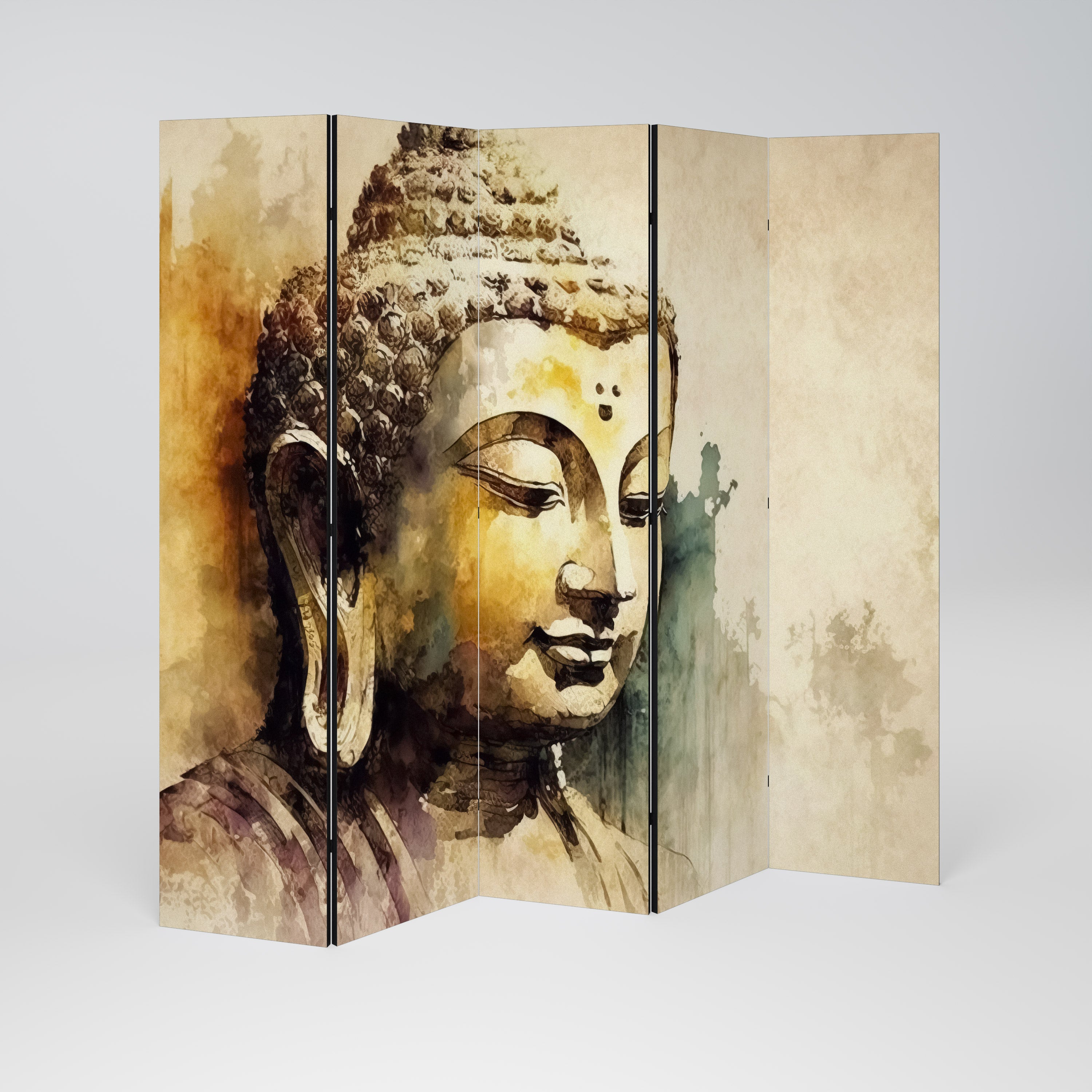Biombo decorativo de 5 paneles "Susurros de Buda TRANQUILOS"
