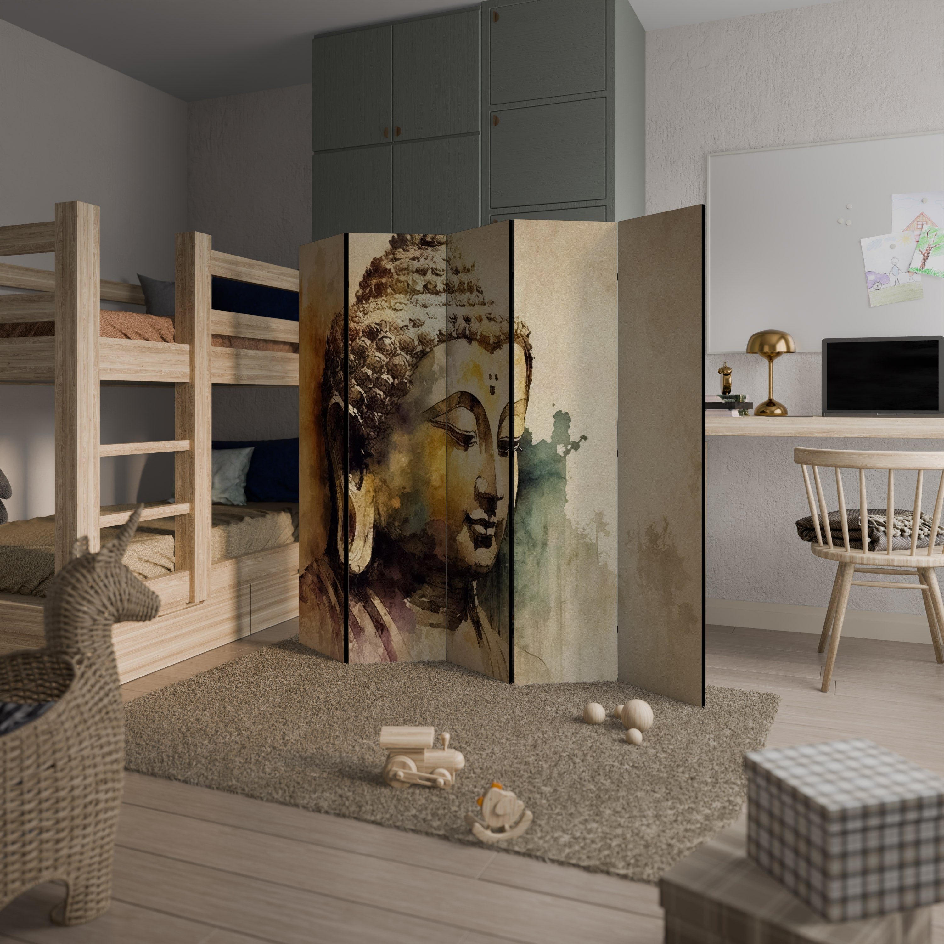 TRANQUIL BUDDHA WHISPERS 5-Panel Room Divider