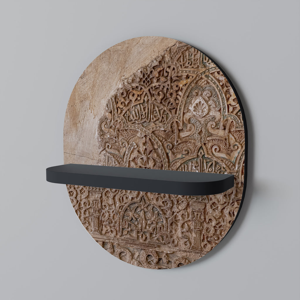 Estantería de arte ovalada ARABESQUE WHISPERS con acabado negro