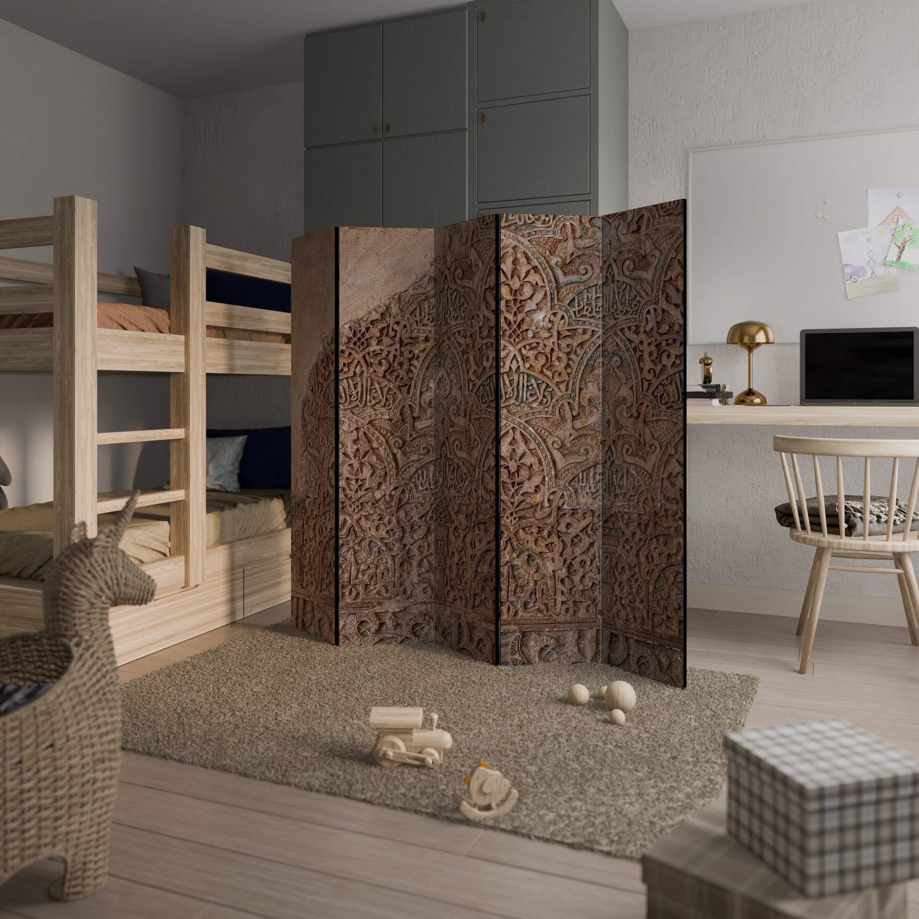 Biombo decorativo de 5 paneles ARABESQUE WHISPERS
