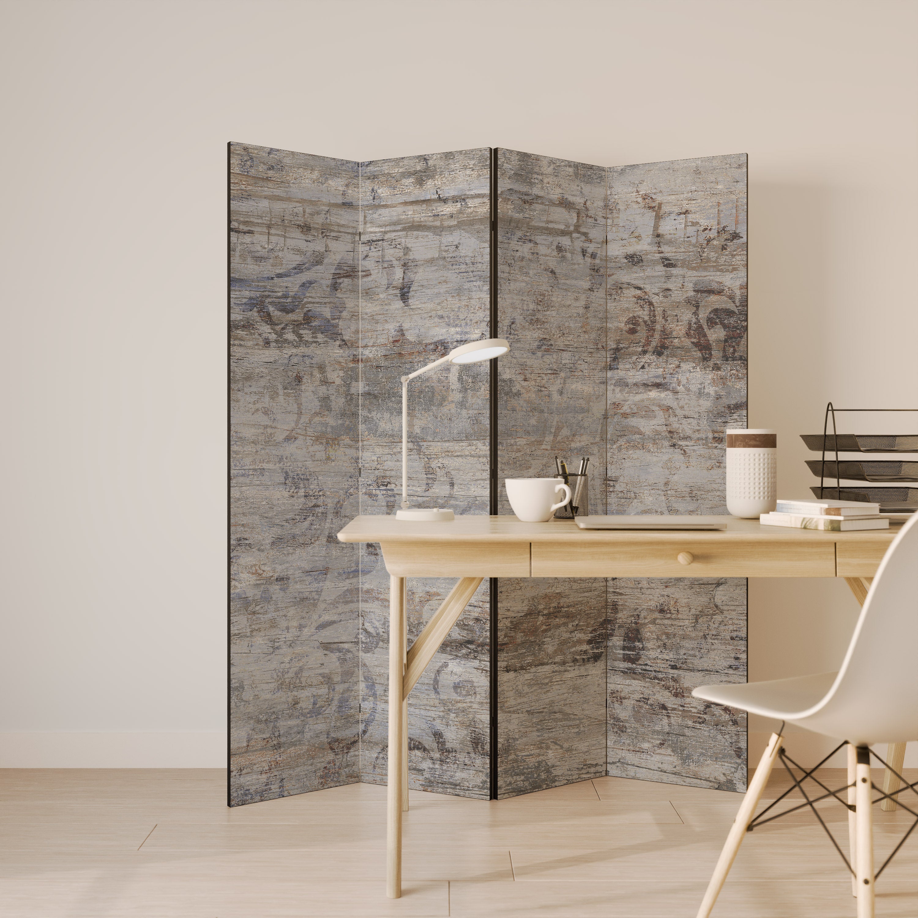 Biombo decorativo de 4 paneles MYSTIC PATINA