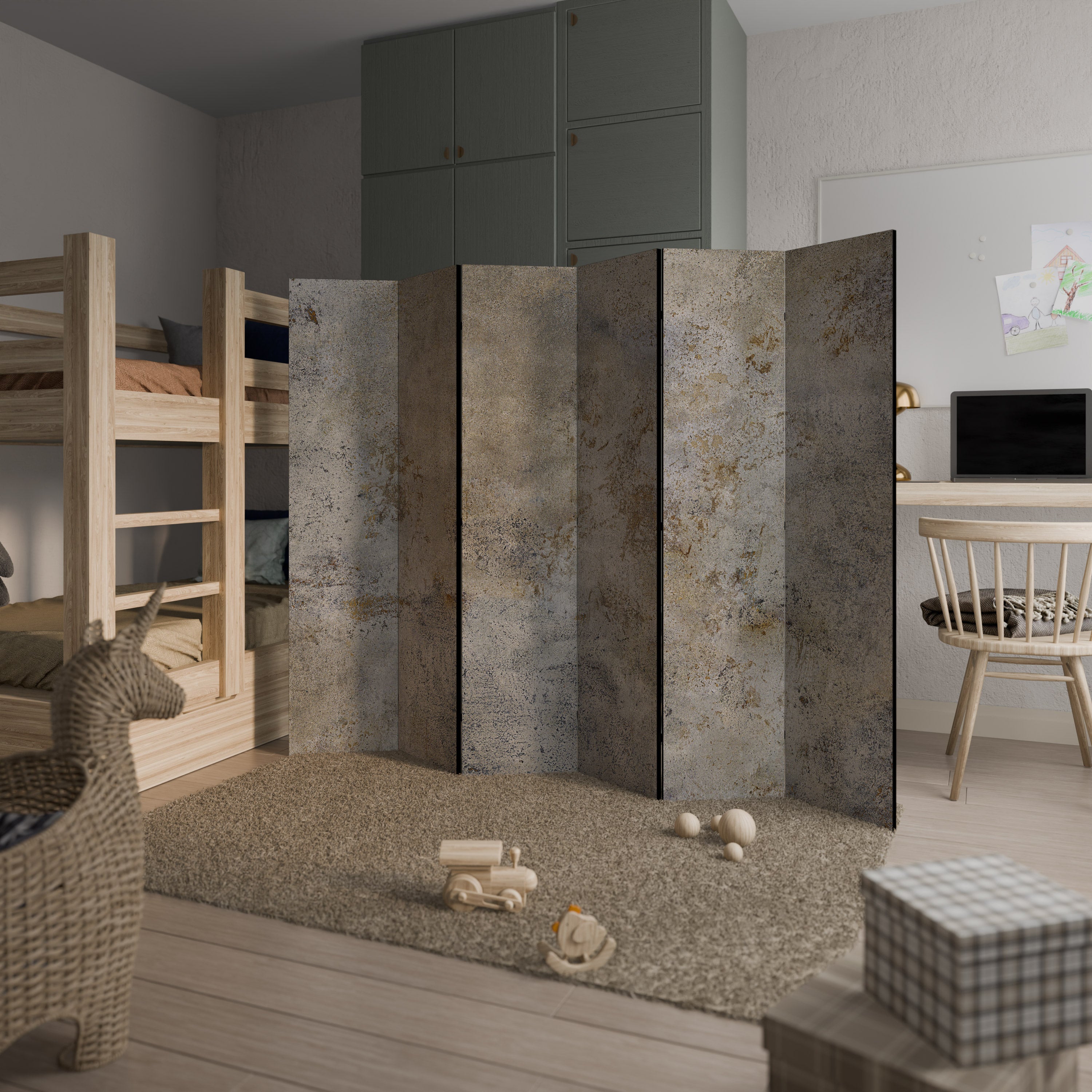 ABSTRACT EARTH CANVAS Decorative 6-Panel Room Divider