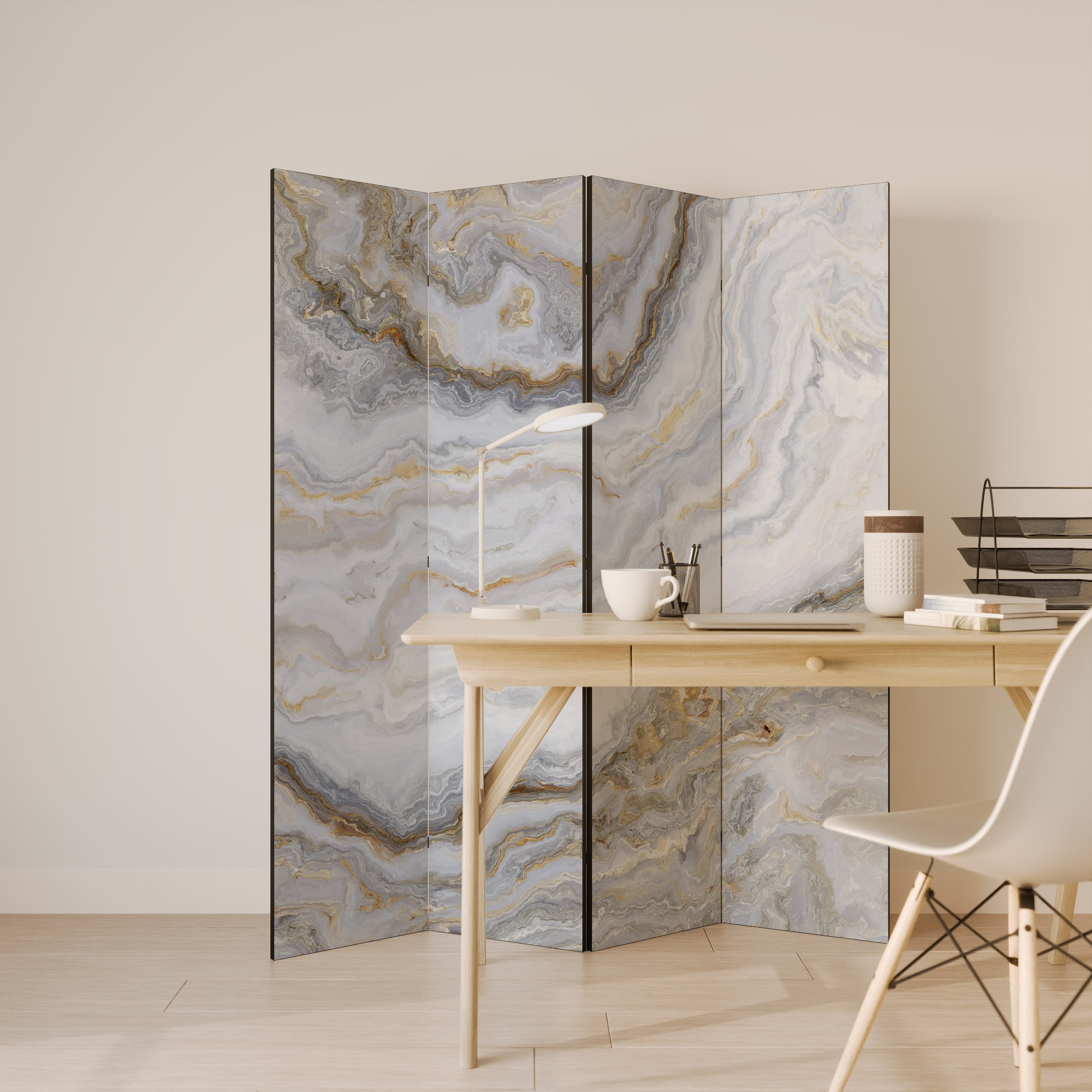 Biombo decorativo de 4 paneles GOLDEN RIDGES