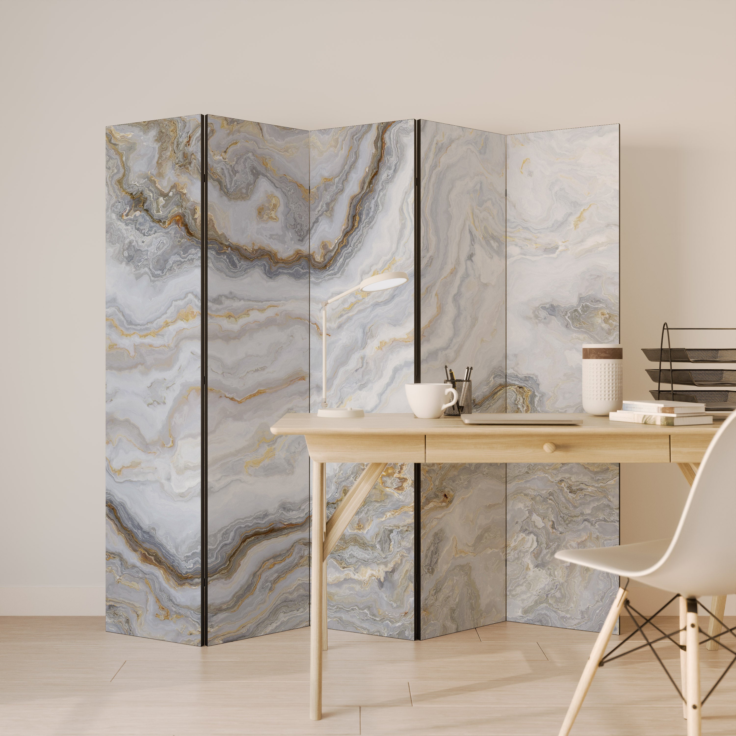 Biombo decorativo de 5 paneles GOLDEN RIDGES