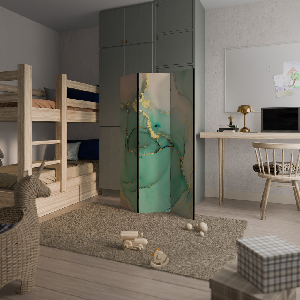 MARBLEIZED MYSTIQUE Biombo de 3 paneles