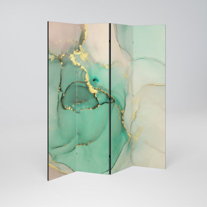 MARBLEIZED MYSTIQUE Biombo de 4 paneles