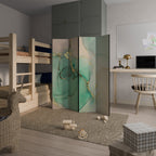MARBLEIZED MYSTIQUE Biombo de 4 paneles