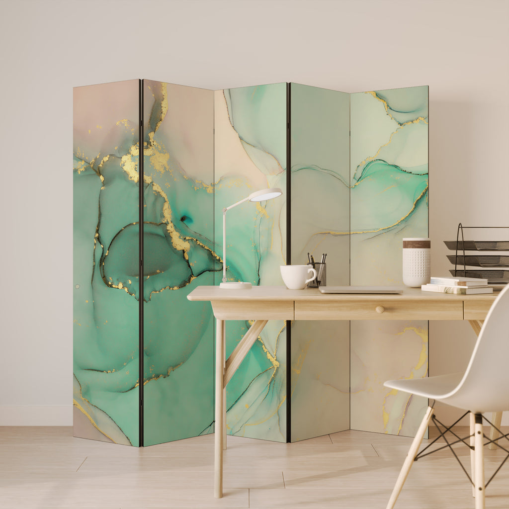 Biombo decorativo de 5 paneles MÍSTICA MARMOLADA