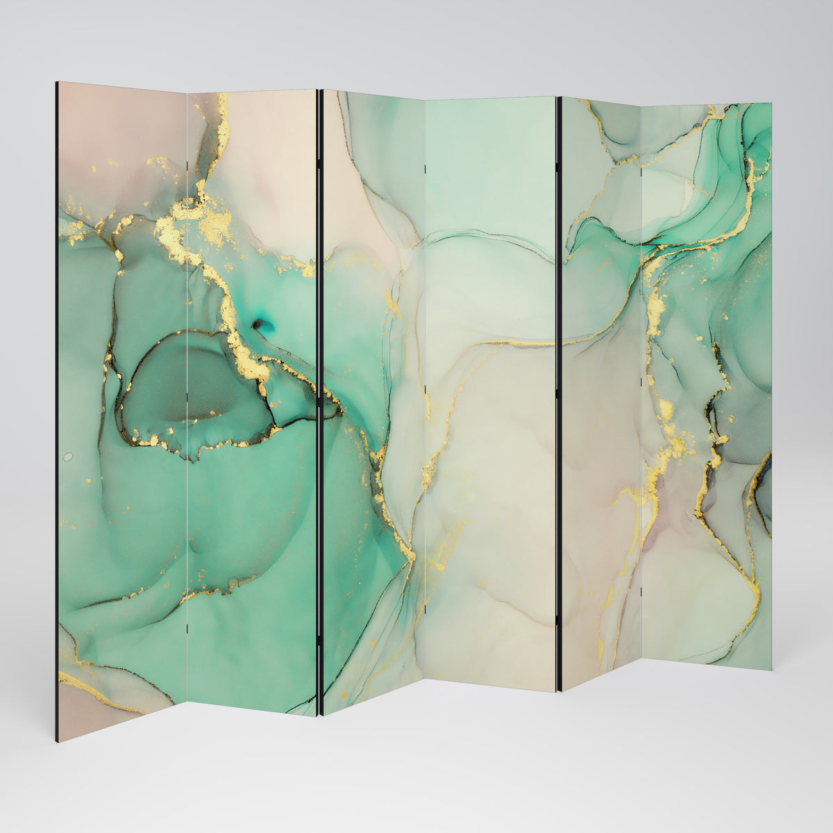 MARBLEIZED MYSTIQUE Biombo de 6 paneles