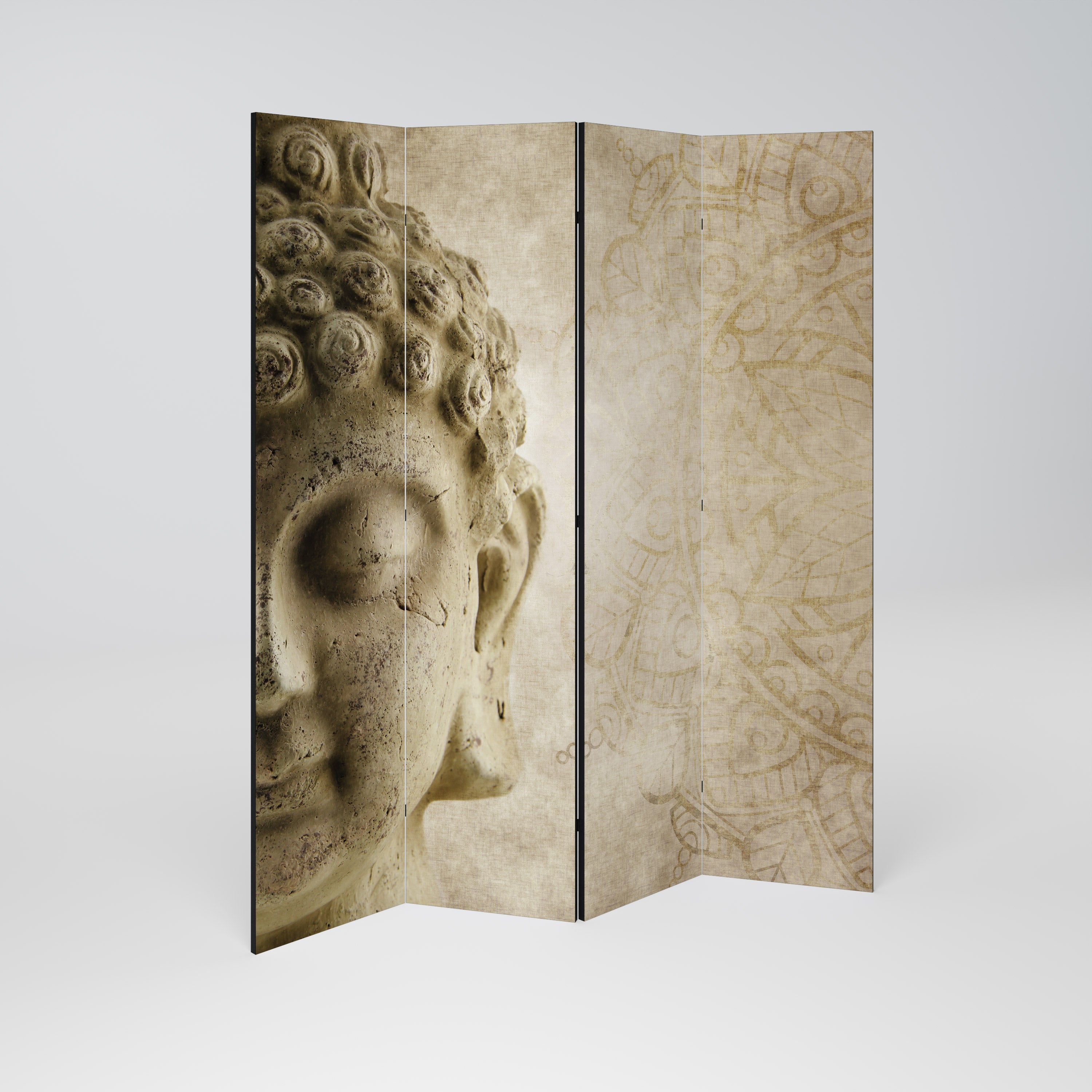 MYSTICAL MEDITATION SCENE Decorative 4-Panel Room Divider