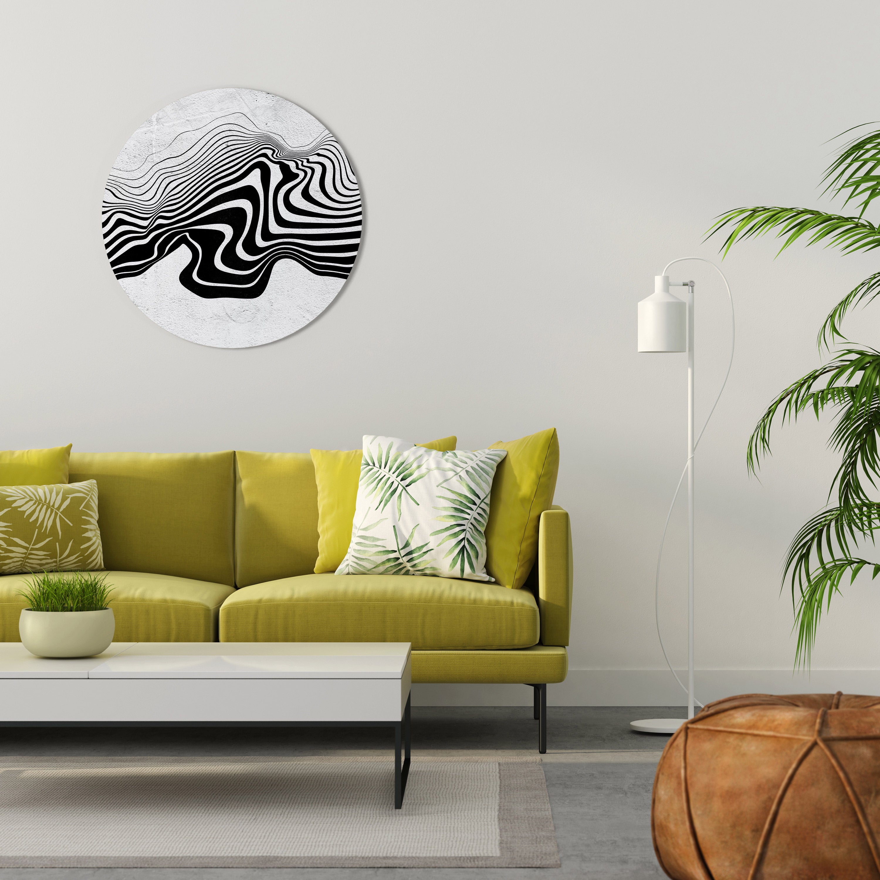 MONOCHROME MIRAGE Round Wall Art