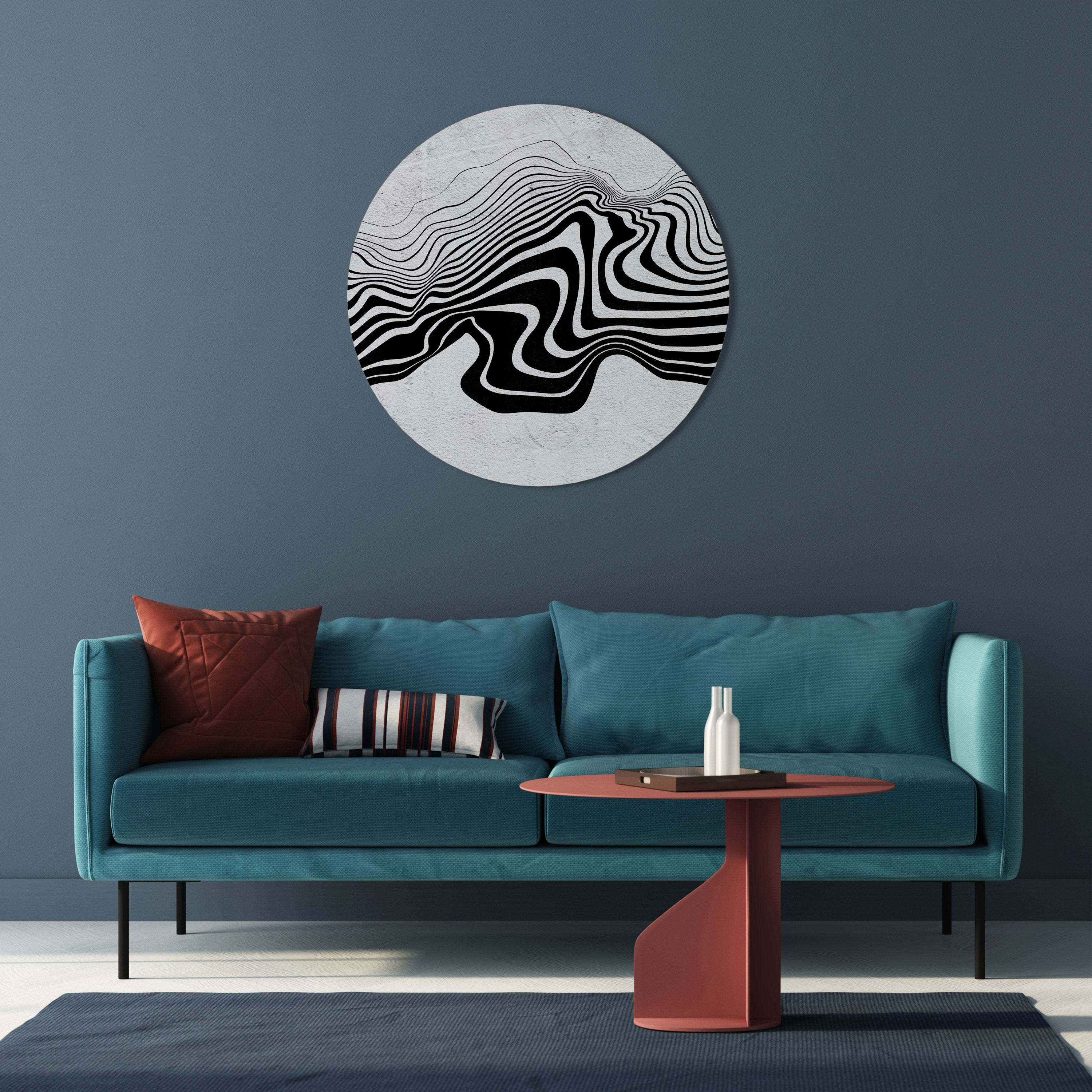 MONOCHROME MIRAGE Round Wall Art