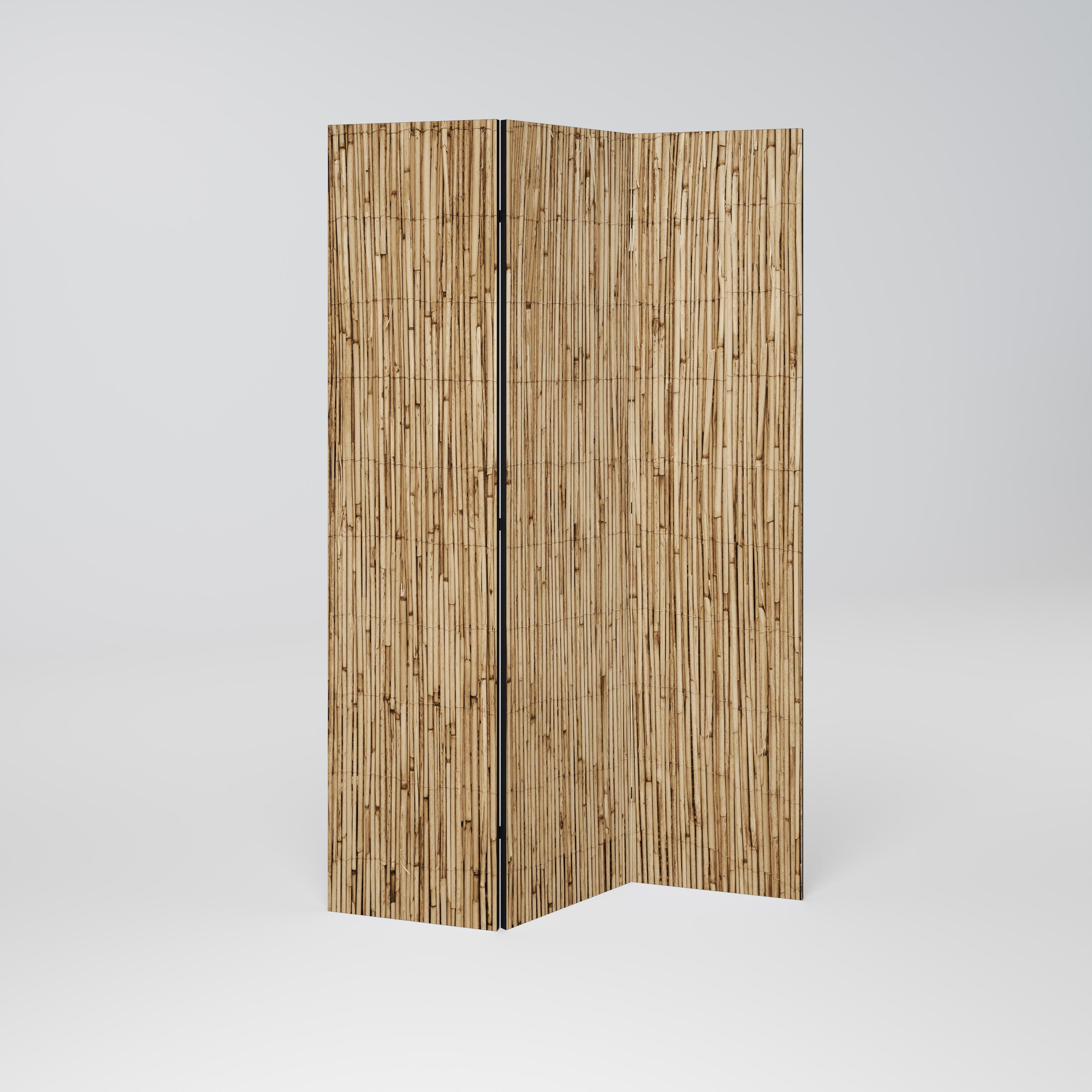 STRAW BOUND DELIGHT Decorative 3-Panel Room Divider