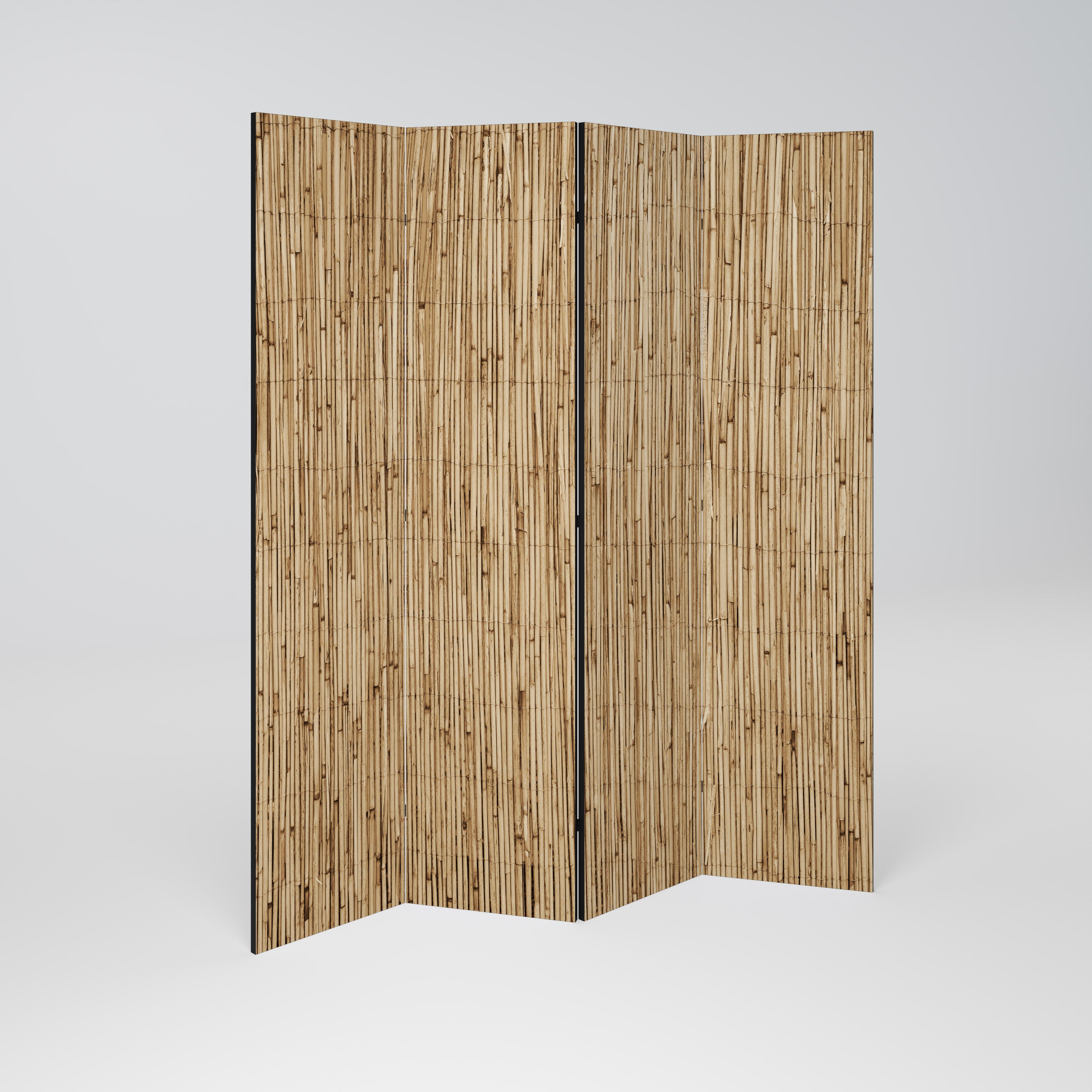 STRAW BOUND DELIGHT Decorative 4-Panel Room Divider