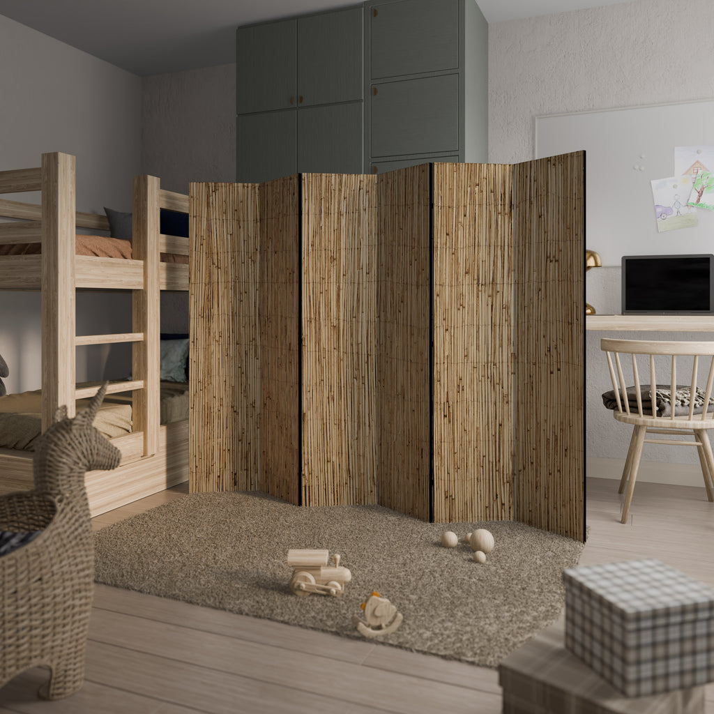 STRAW BOUND DELIGHT Decorative 6-Panel Room Divider