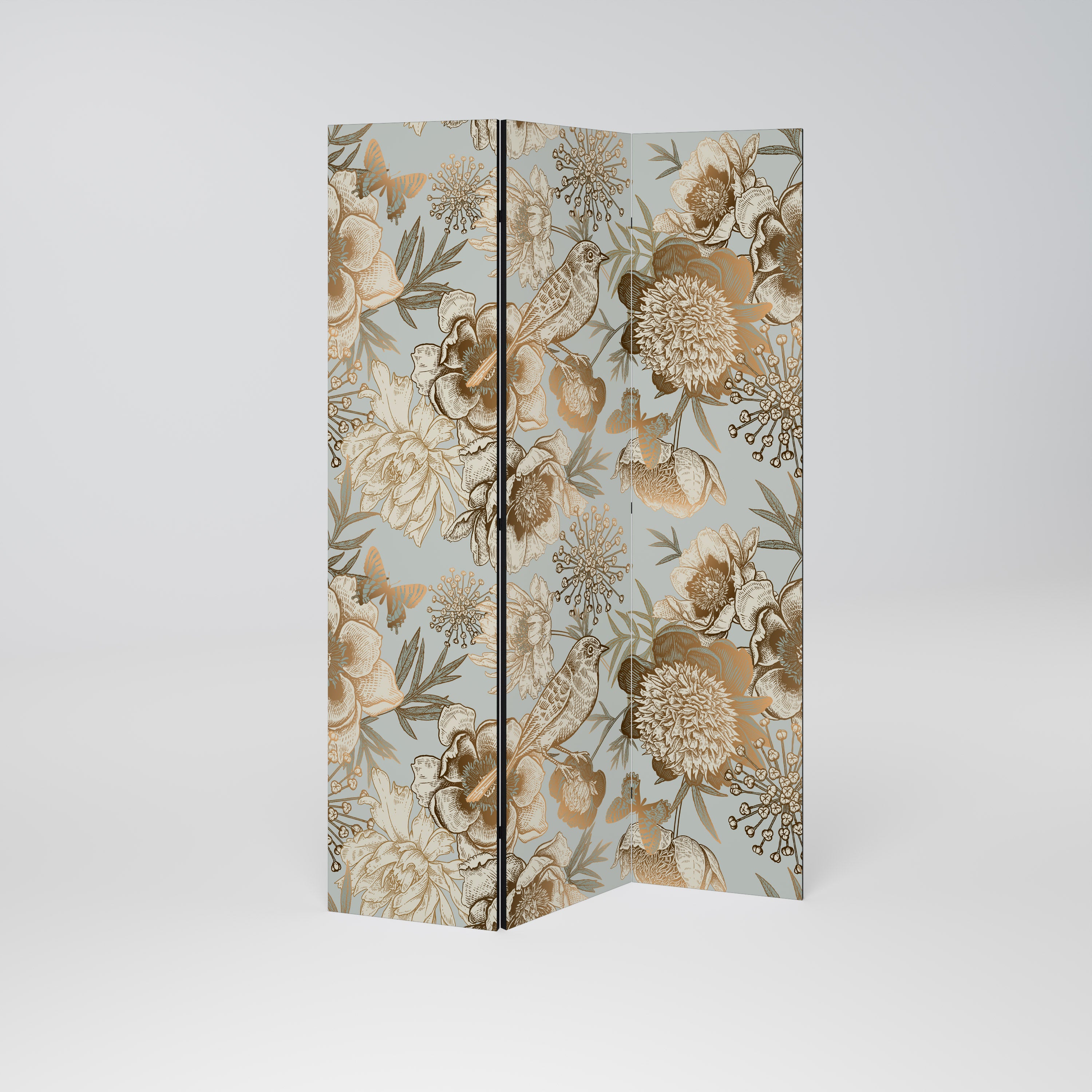 SUCCULENT WHIMSY Decorative 3-Panel Room Divider