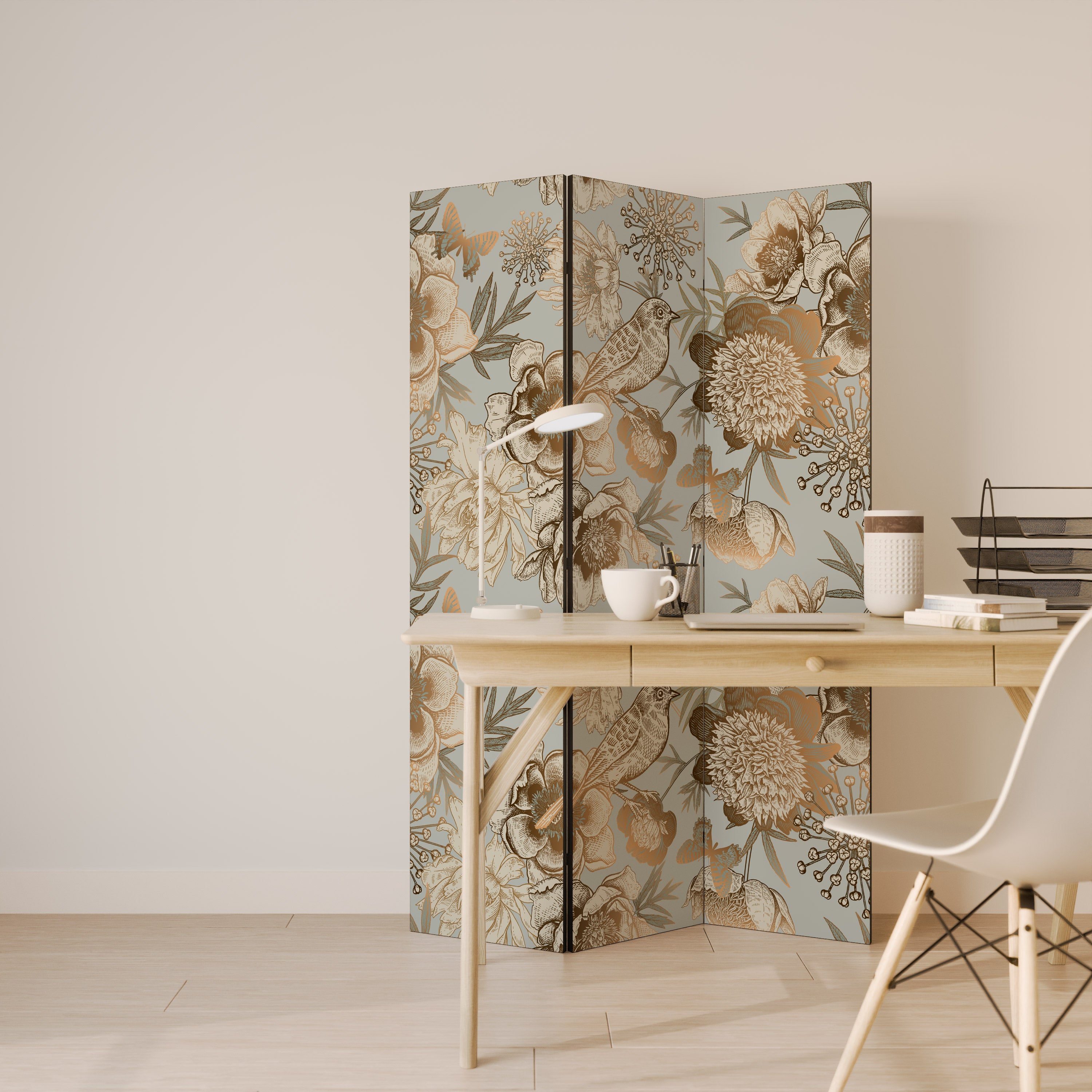 SUCCULENT WHIMSY Decorative 3-Panel Room Divider