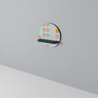 RETRO GRID Estante Redondo Decorativo en Acabado Negro