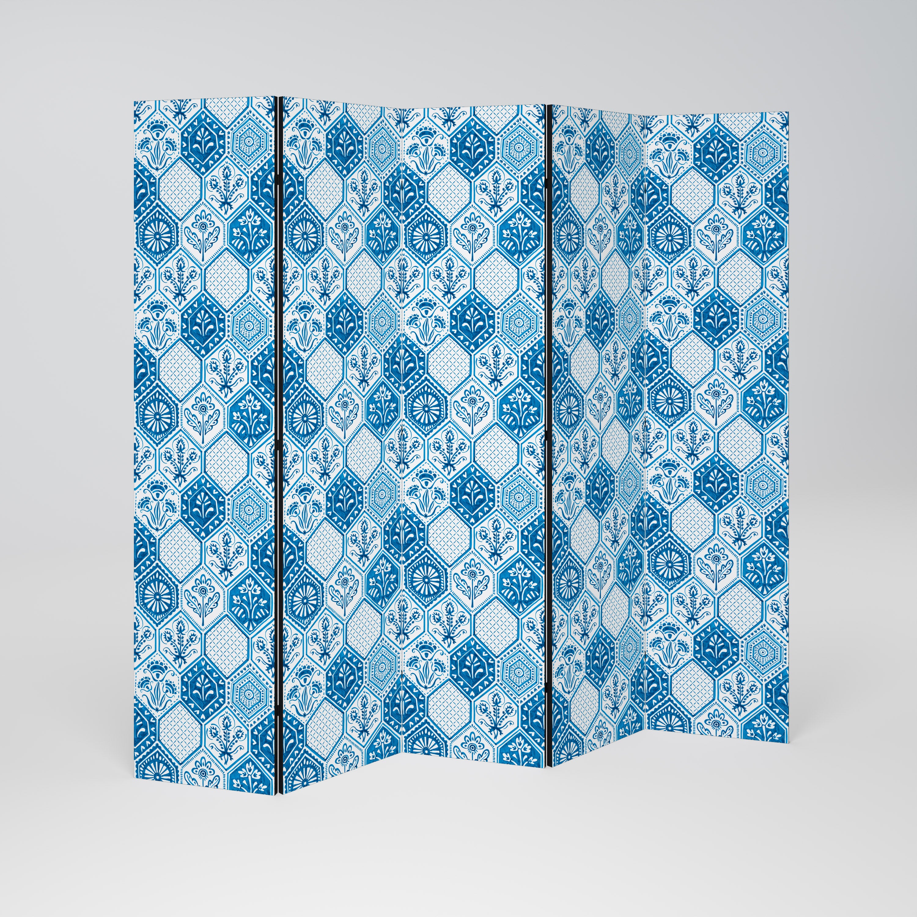 AQUATIC HEXAGON DREAM 5-Panel Room Divider
