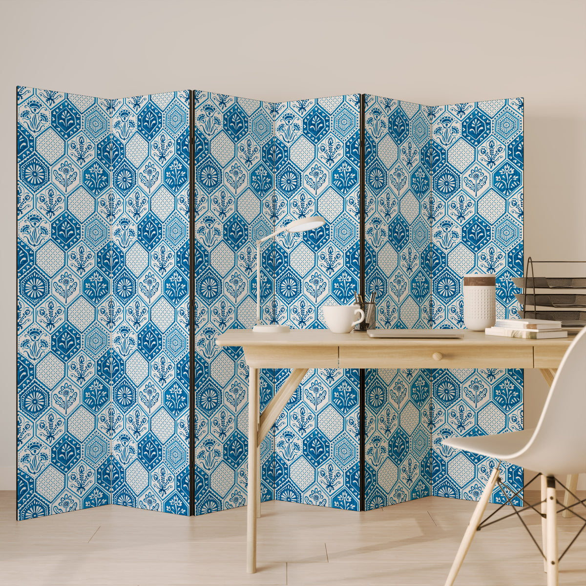 AQUATIC HEXAGON DREAM Biombo de 6 paneles