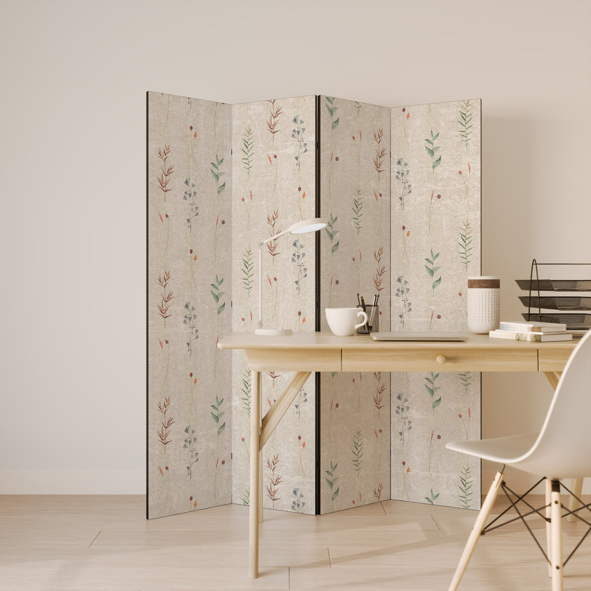 VERDANT HARMONY Biombo de 4 paneles