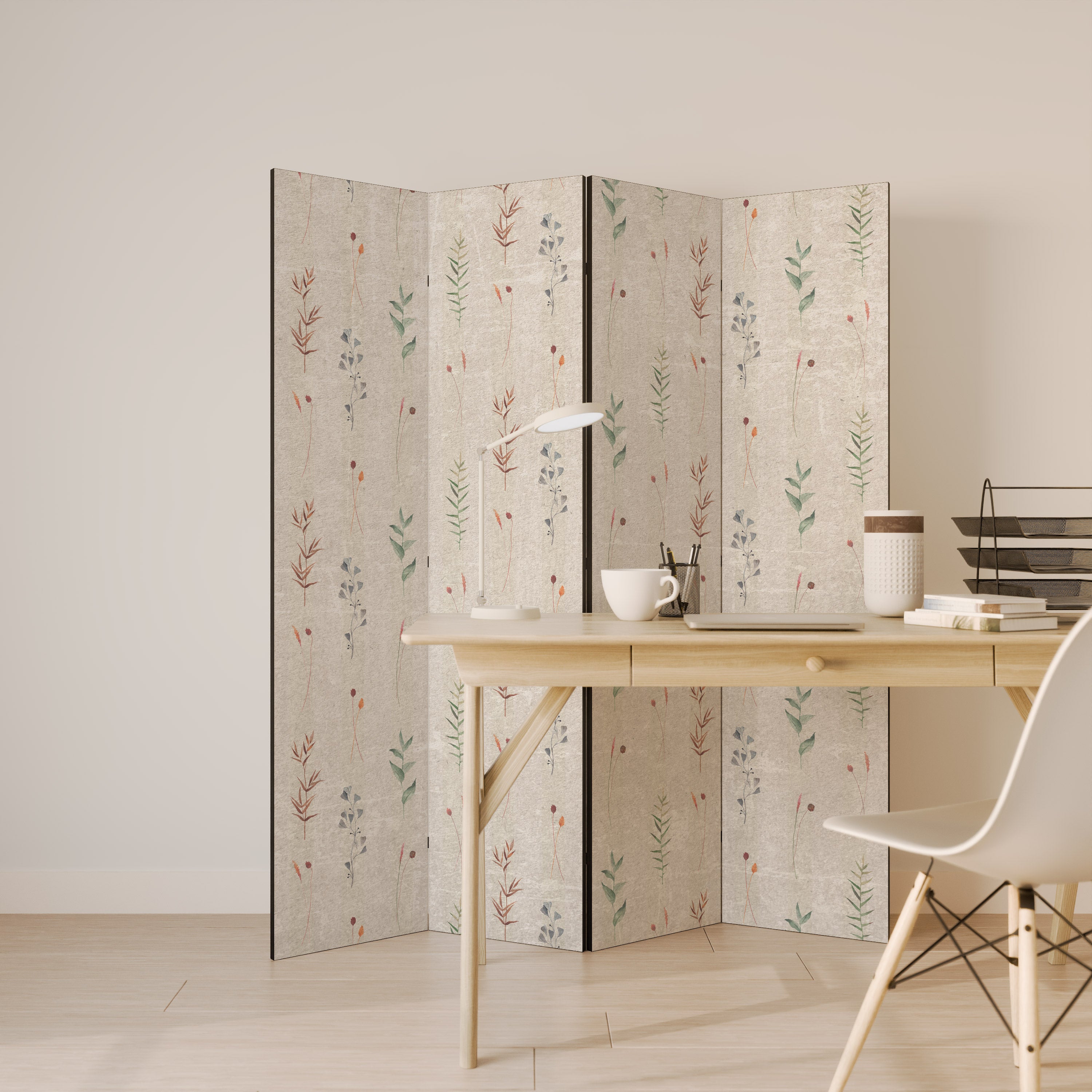 VERDANT HARMONY Biombo de 4 paneles