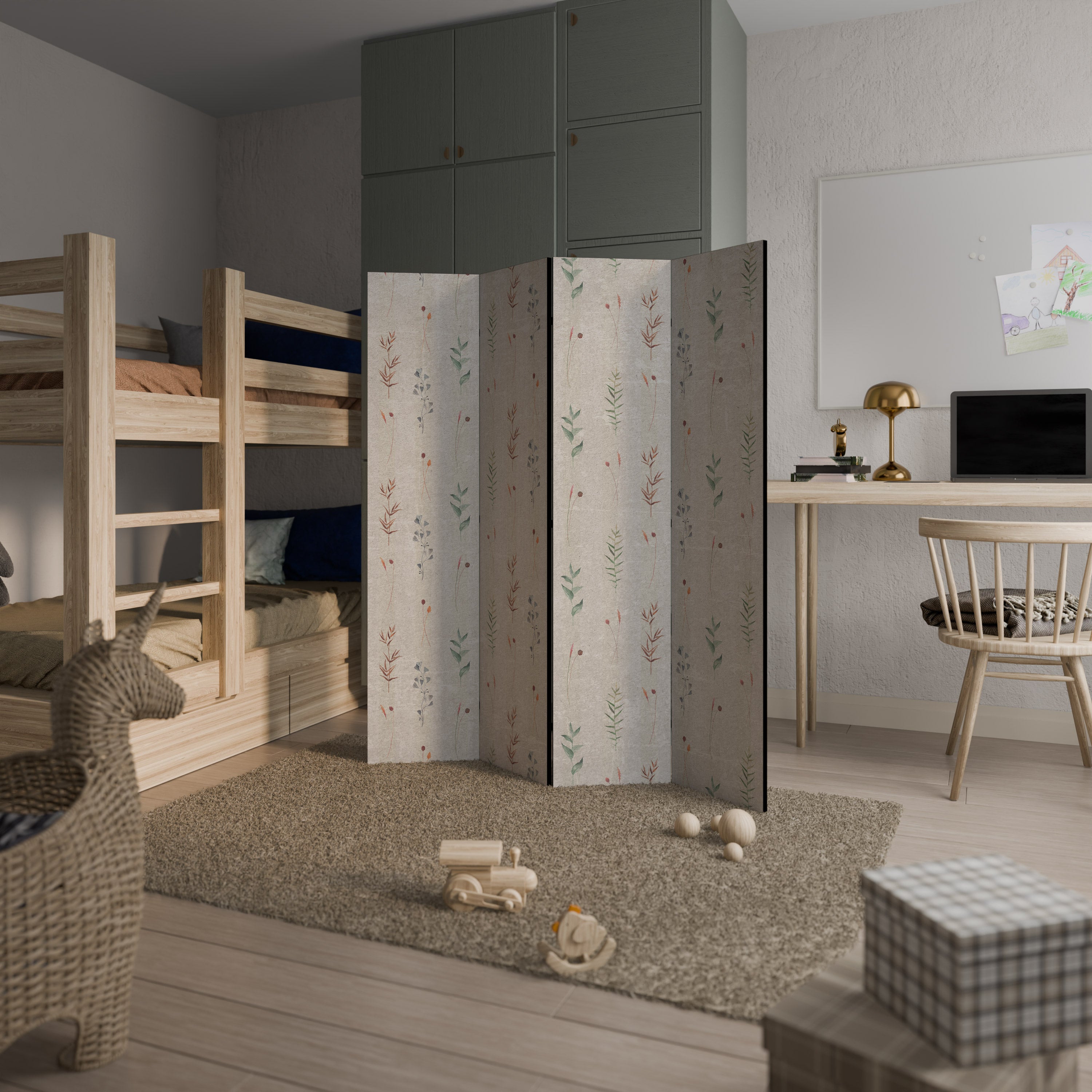 Biombo decorativo de 4 paneles VERDANT HARMONY