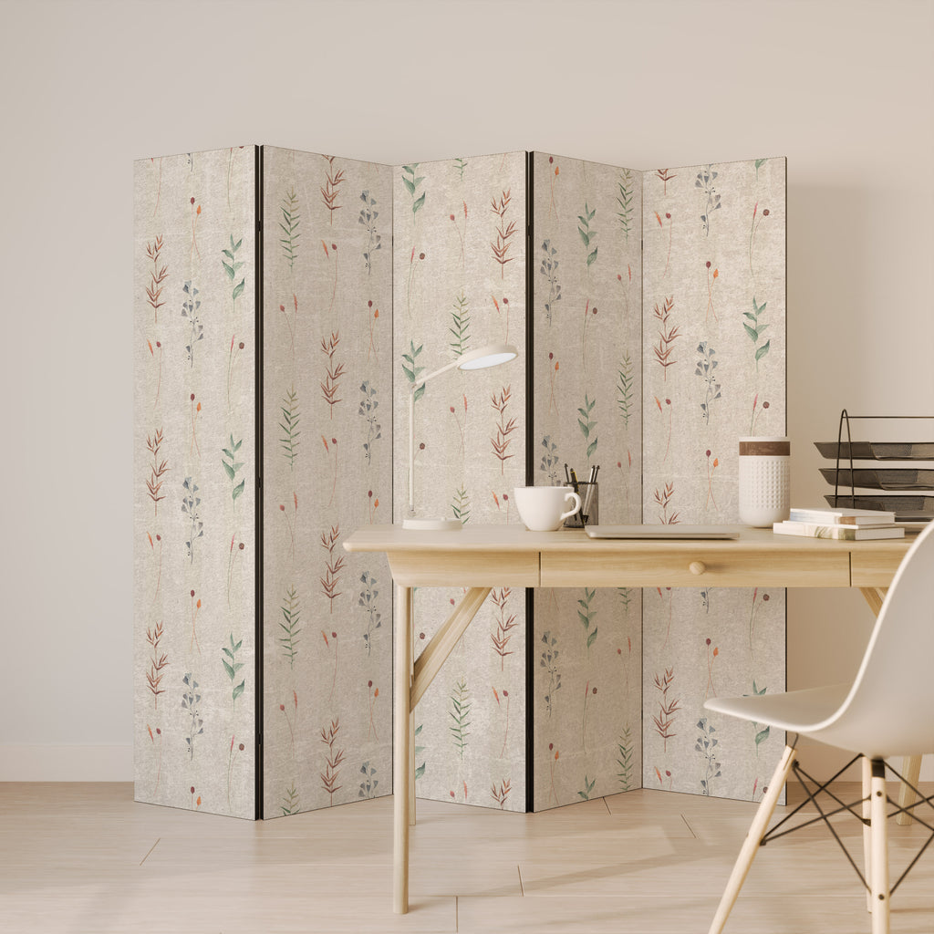 VERDANT HARMONY Decorative 5-Panel Room Divider