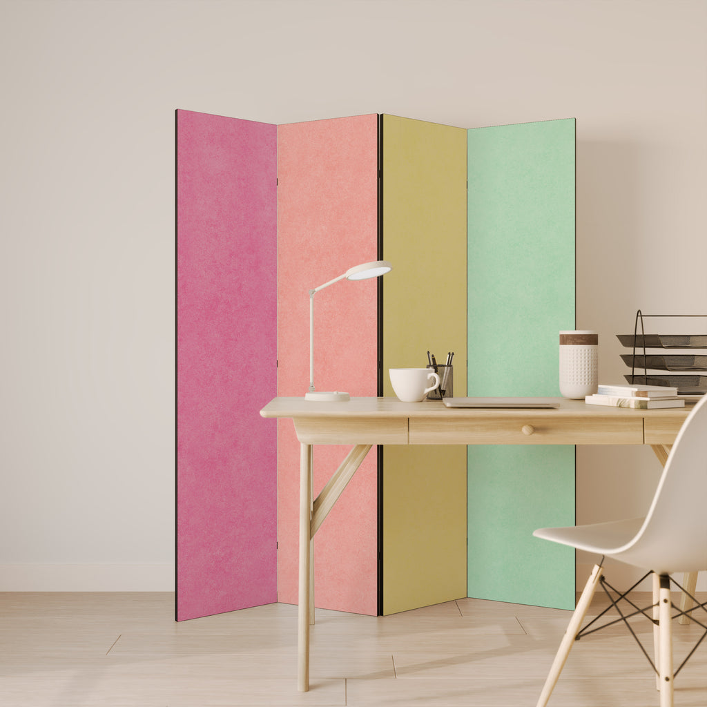 LIKE A ROLLING SHADE Decorative 4-Panel Room Divider
