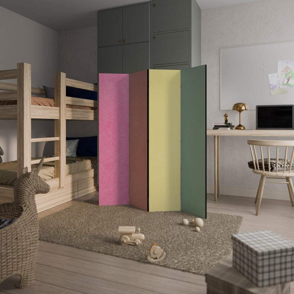 LIKE A ROLLING SHADE Decorative 4-Panel Room Divider