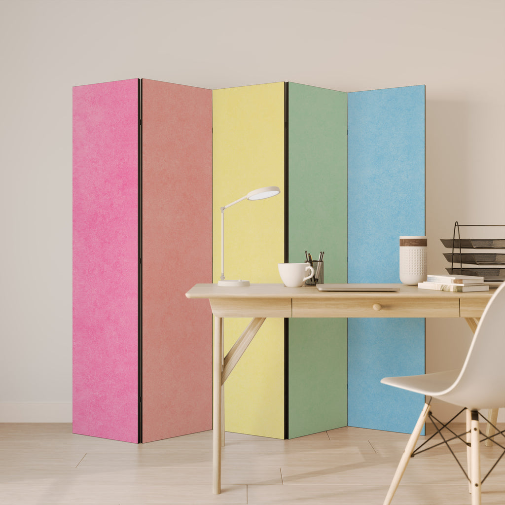 LIKE A ROLLING SHADE Decorative 5-Panel Room Divider